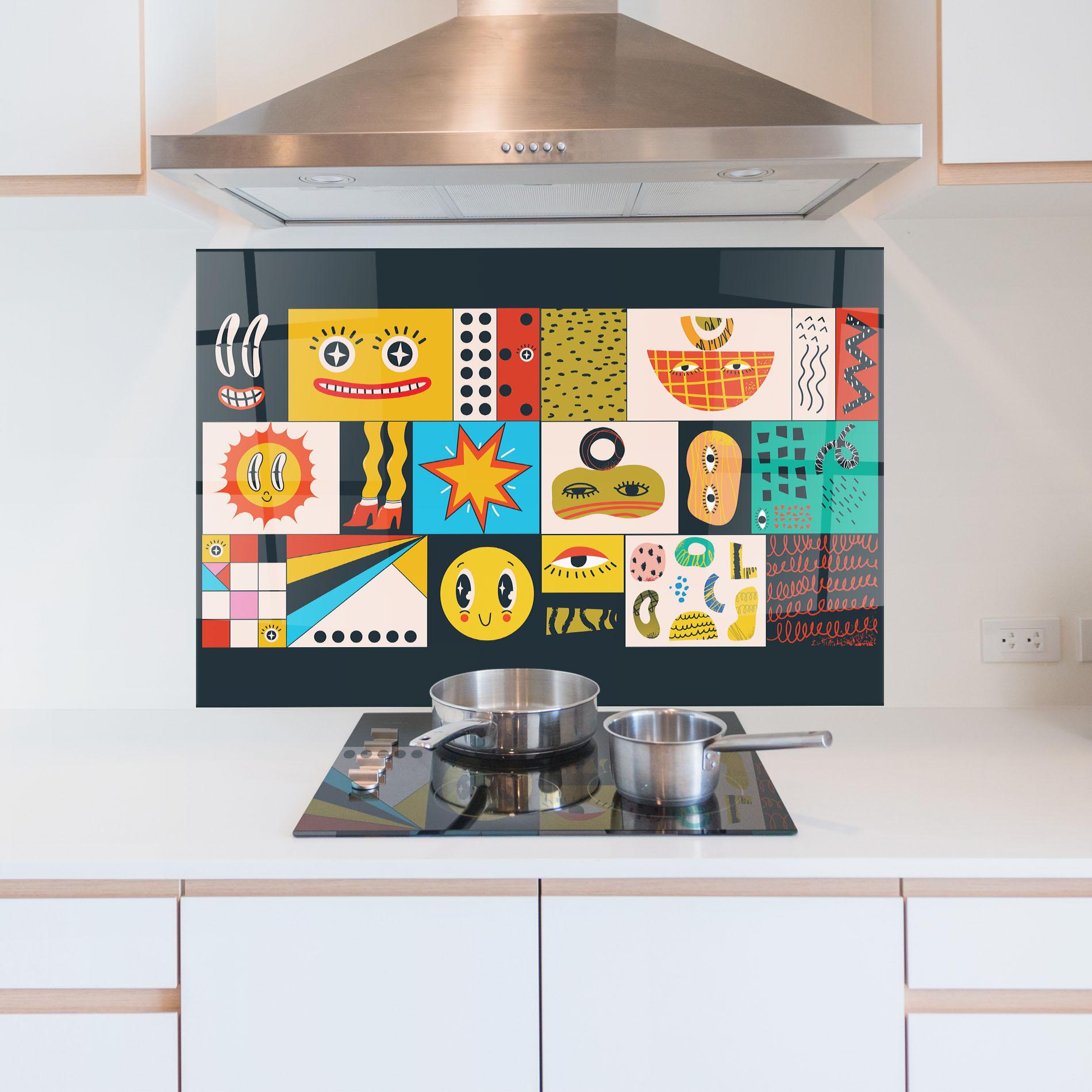 Panou Sticla Bucatarie Cool Eye Shape mockup 5