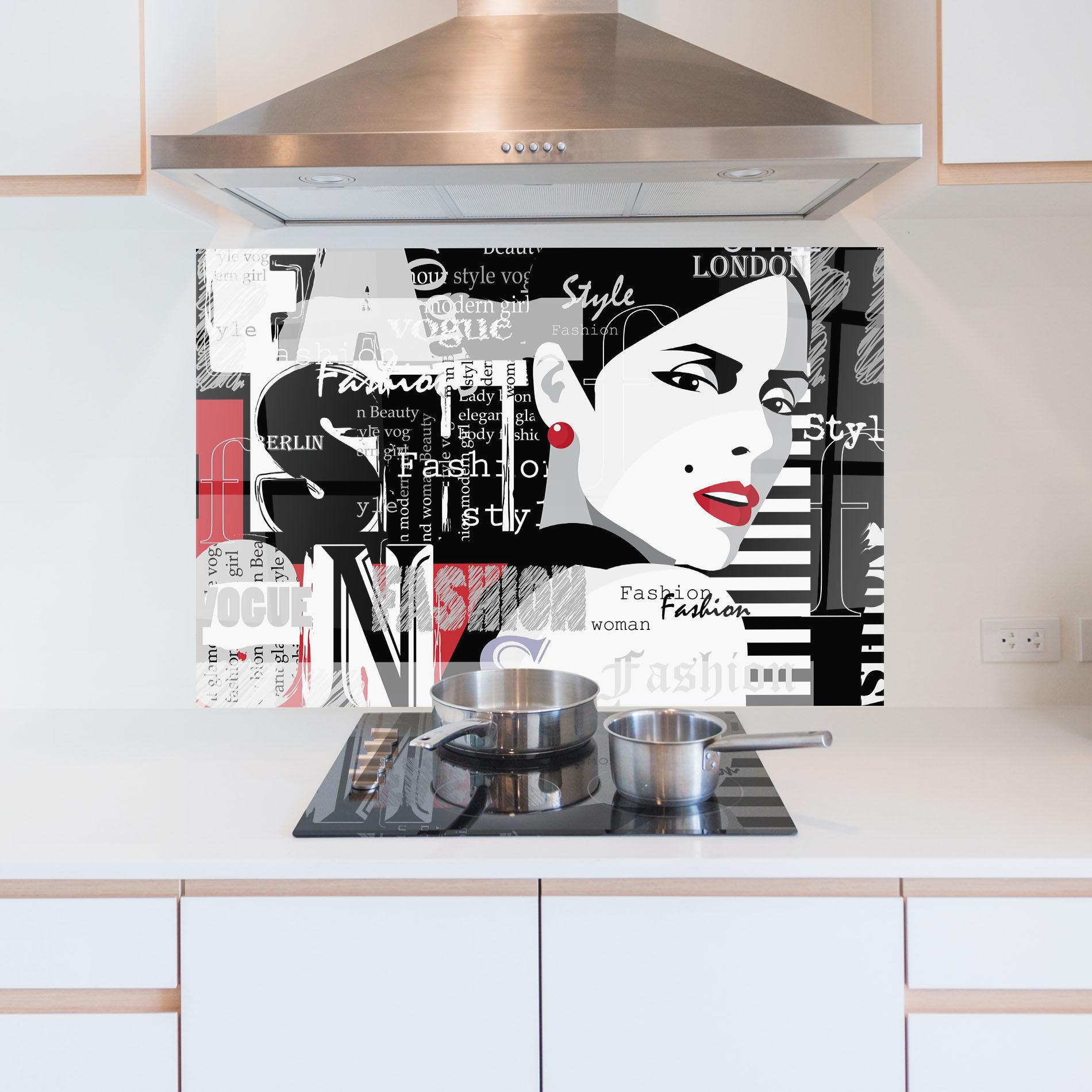 Panou Sticla Bucatarie London Fashion Collage mockup 5