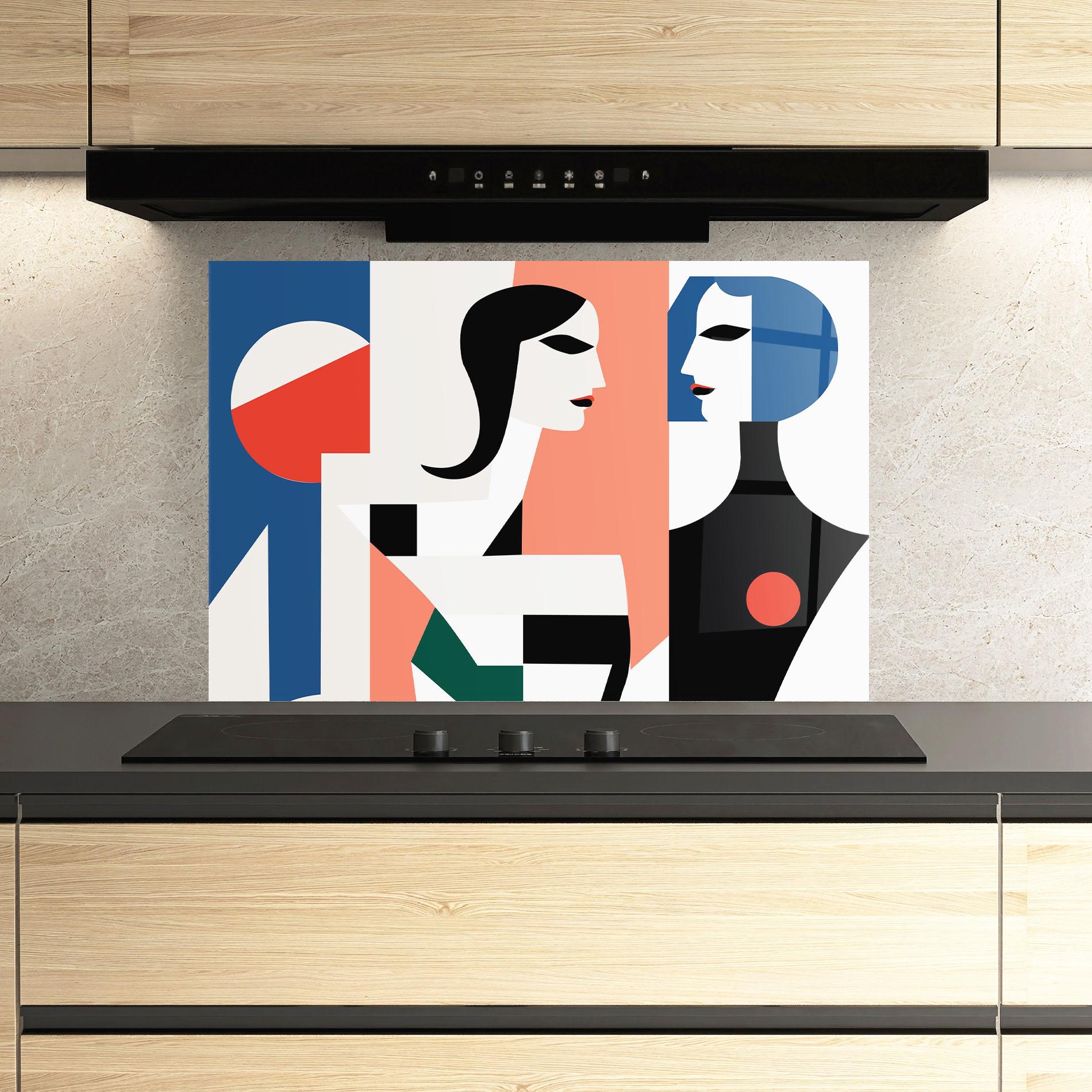 Panou Sticla Bucatarie Abstract Talk mockup 3