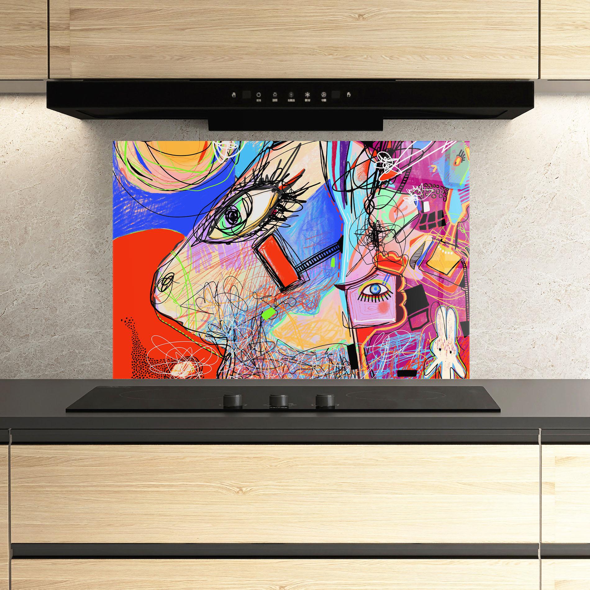 Panou Sticla Bucatarie Animal Eye Art mockup 3