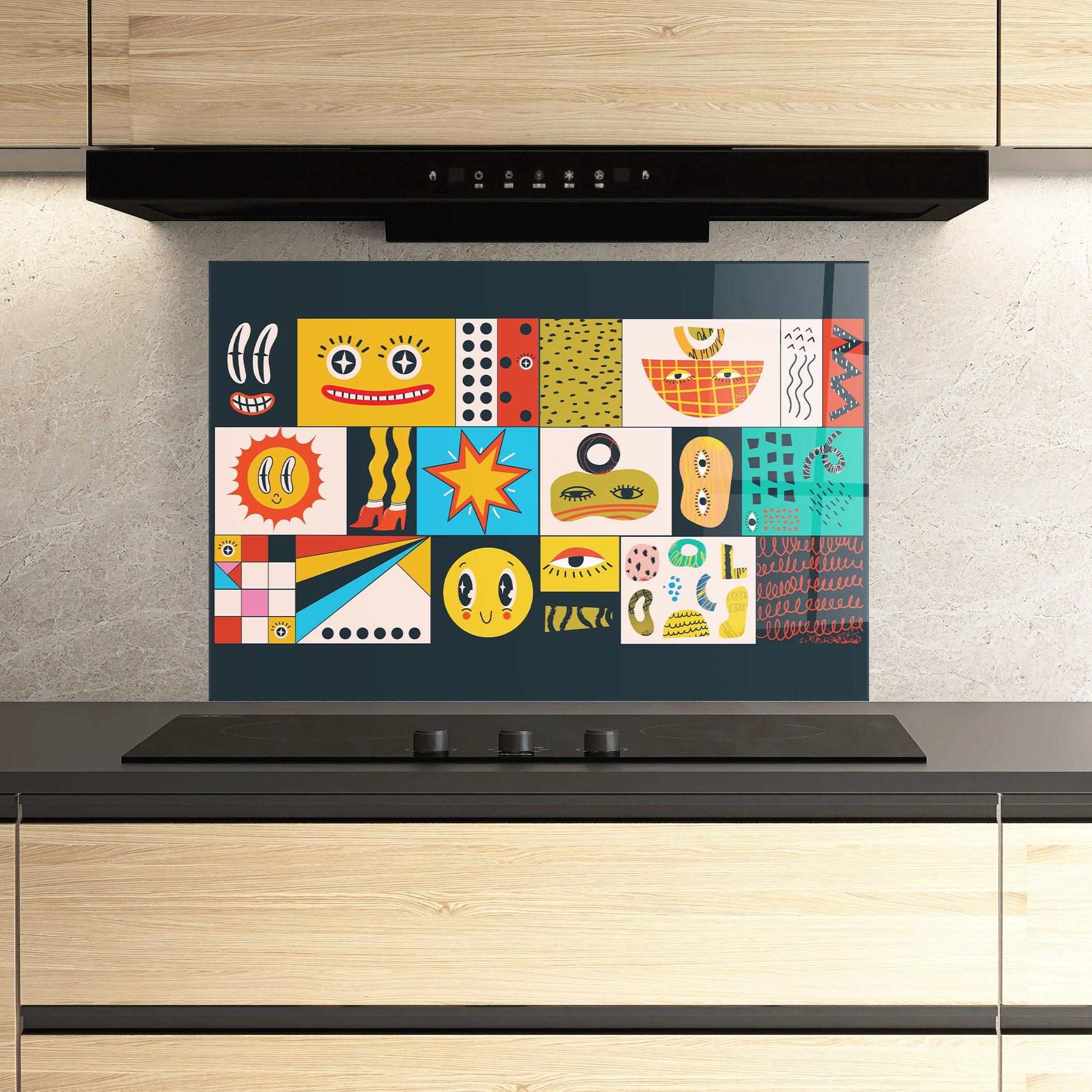 Panou Sticla Bucatarie Cool Eye Shape mockup 3