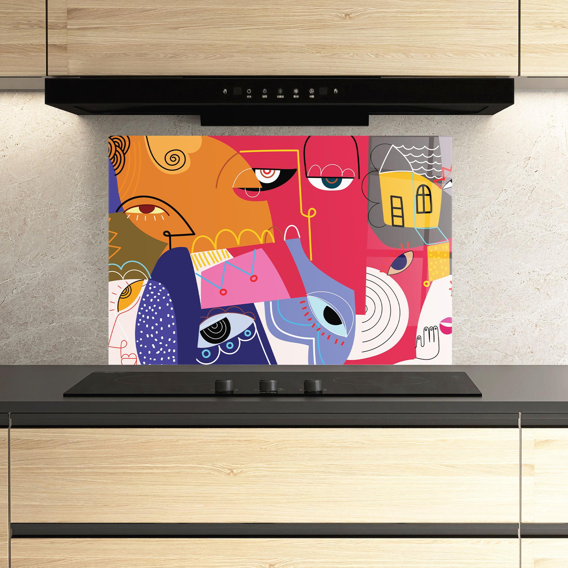 Panou Sticla Bucatarie Line Eye Family mockup 3