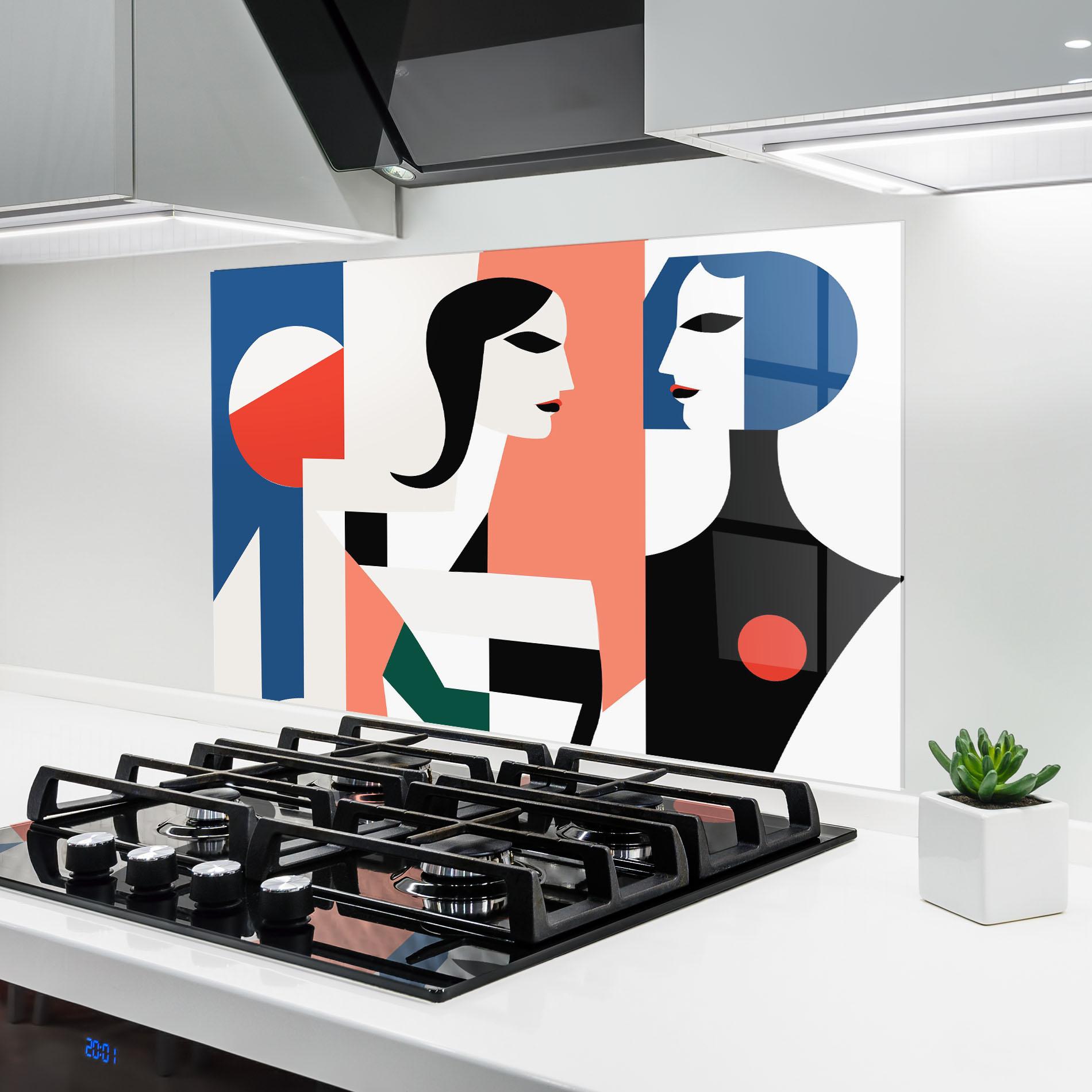 Panou Sticla Bucatarie Abstract Talk mockup 6