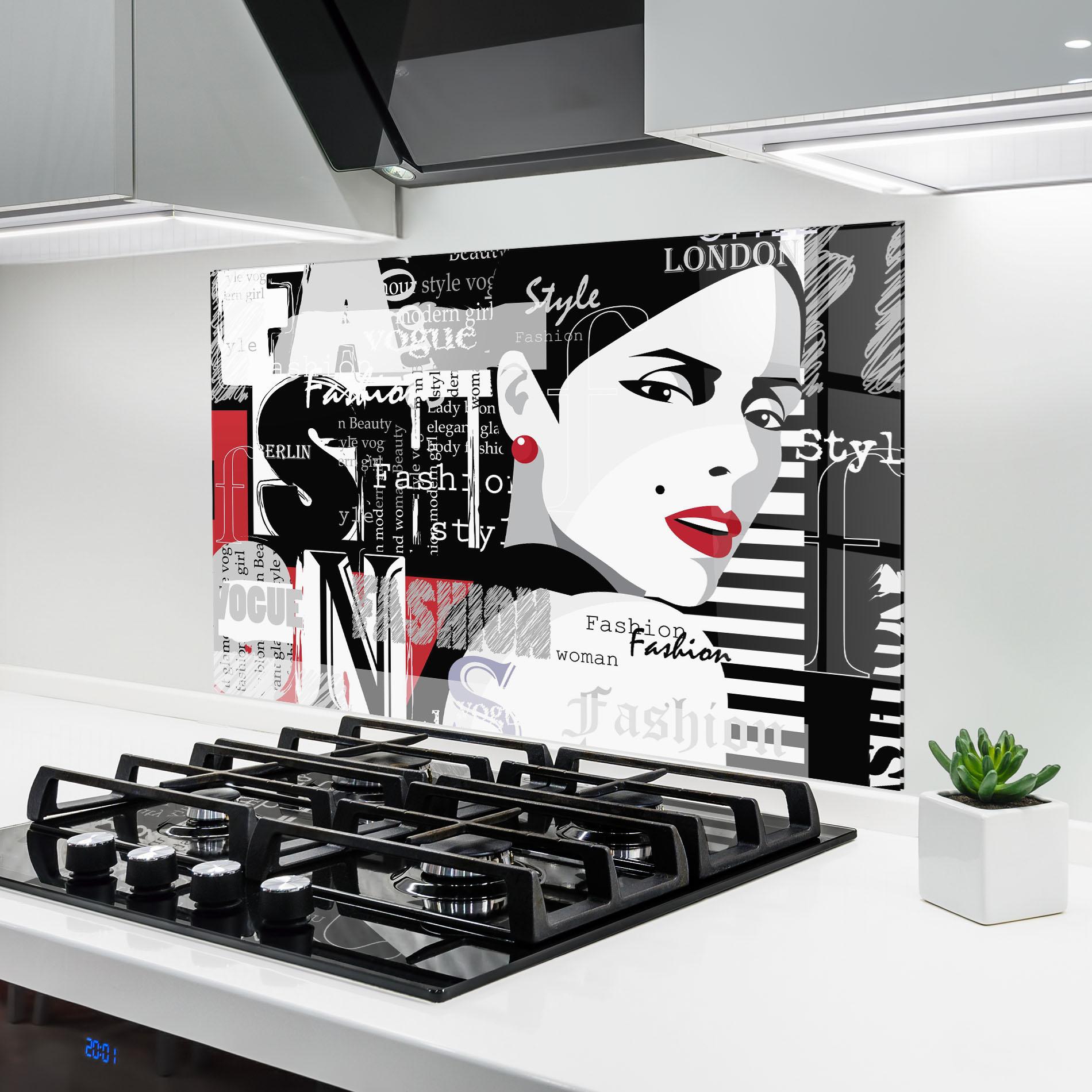 Panou Sticla Bucatarie London Fashion Collage mockup 6