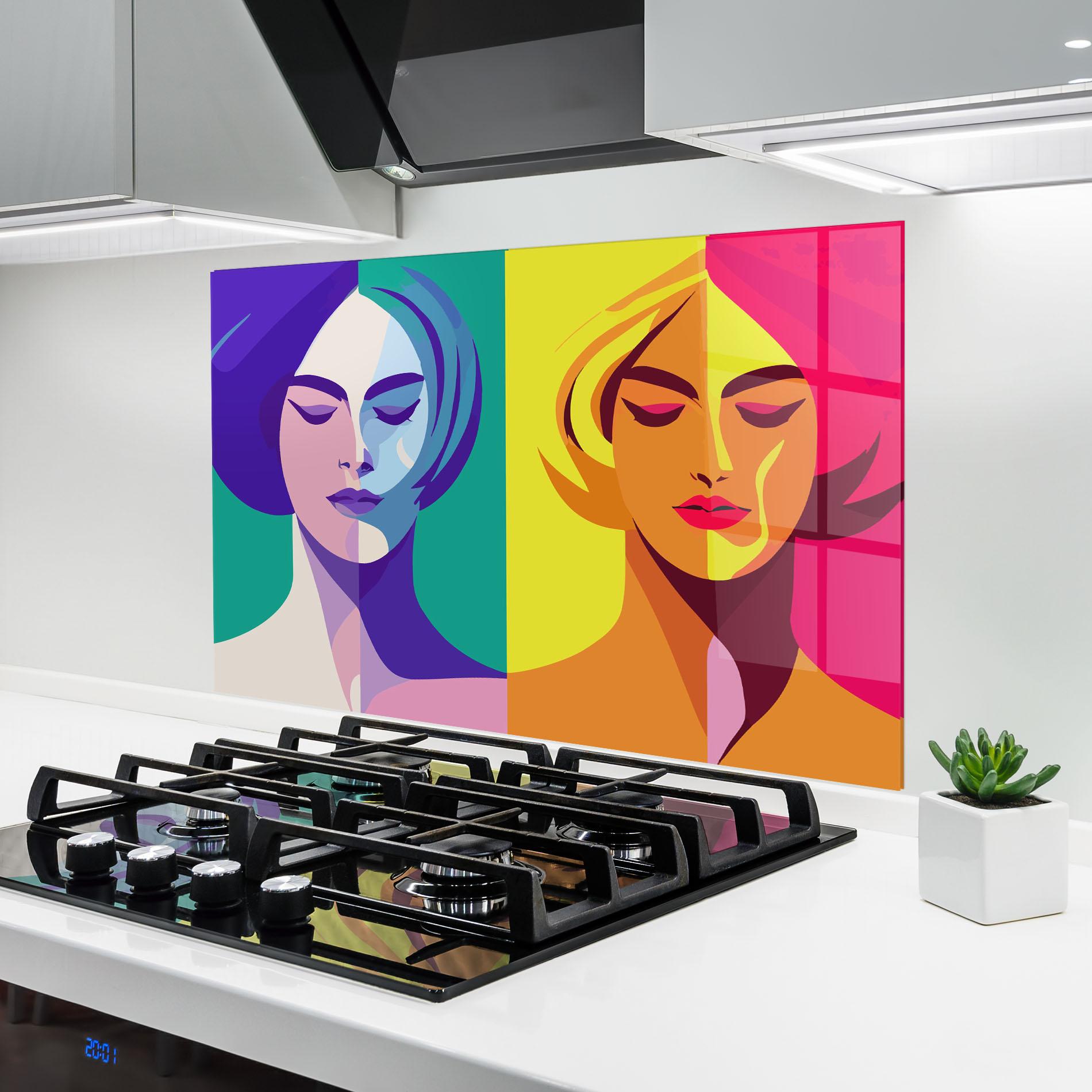 Panou Sticla Bucatarie Winter Summer Girl mockup 6