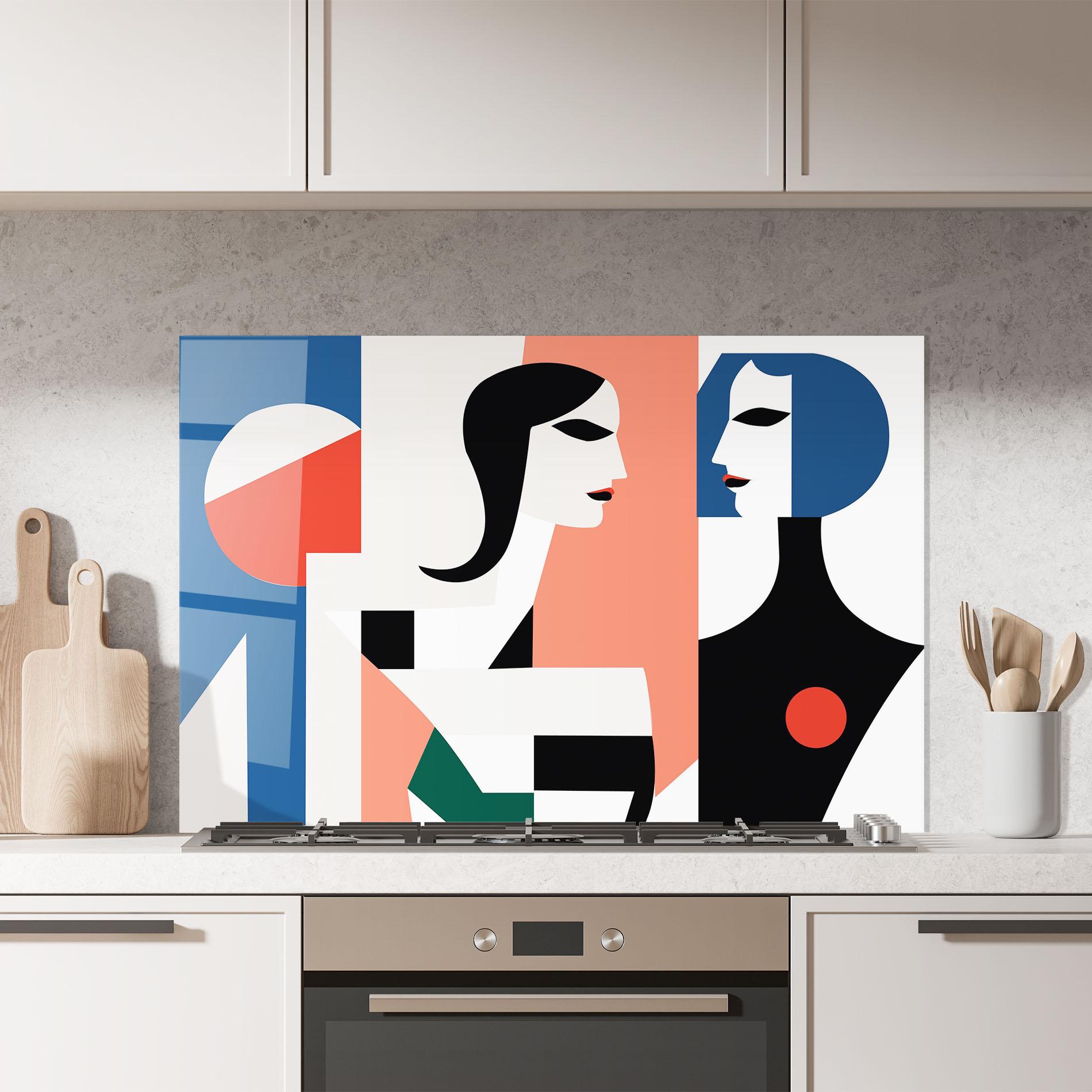 Panou Sticla Bucatarie Abstract Talk mockup 7