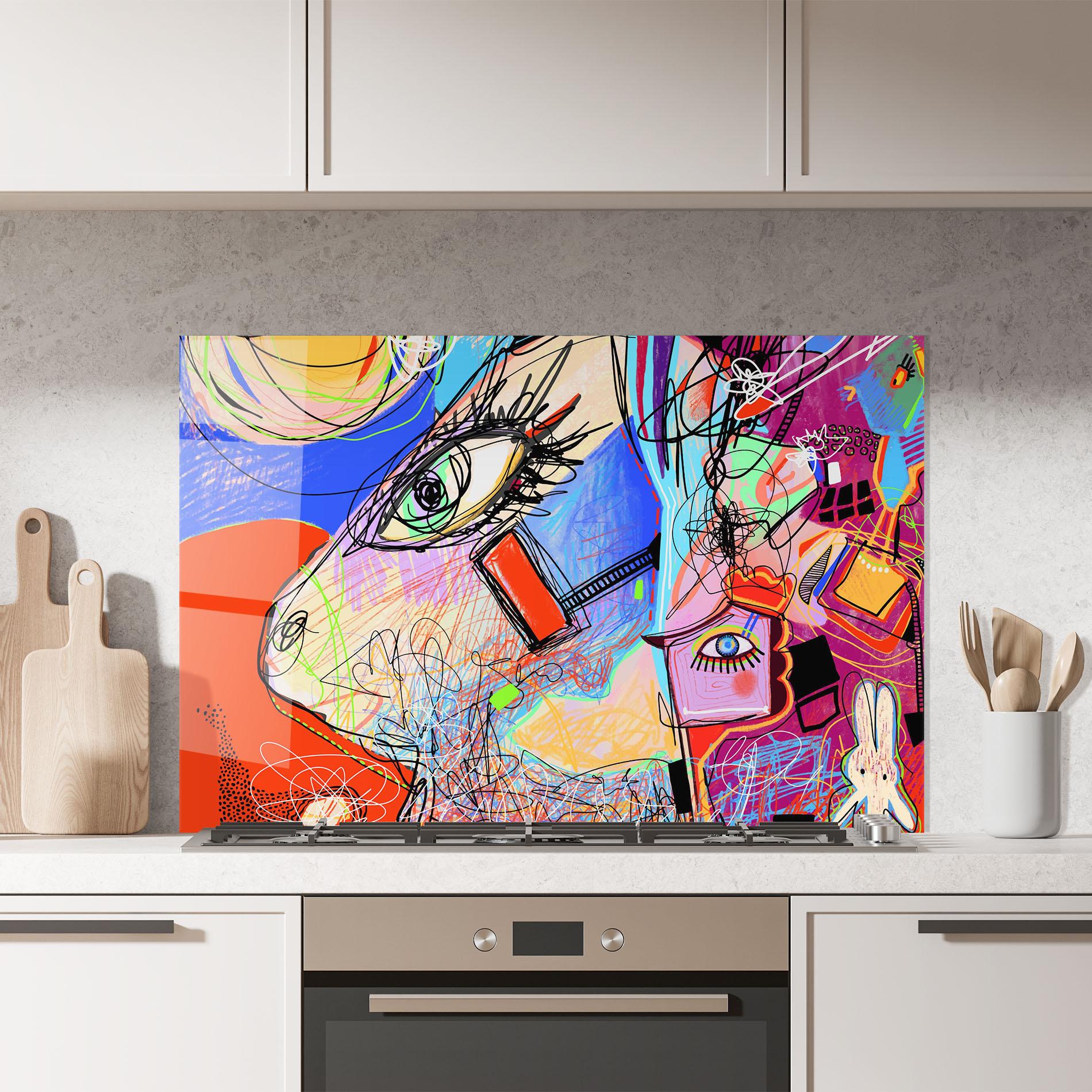 Panou Sticla Bucatarie Animal Eye Art mockup 7