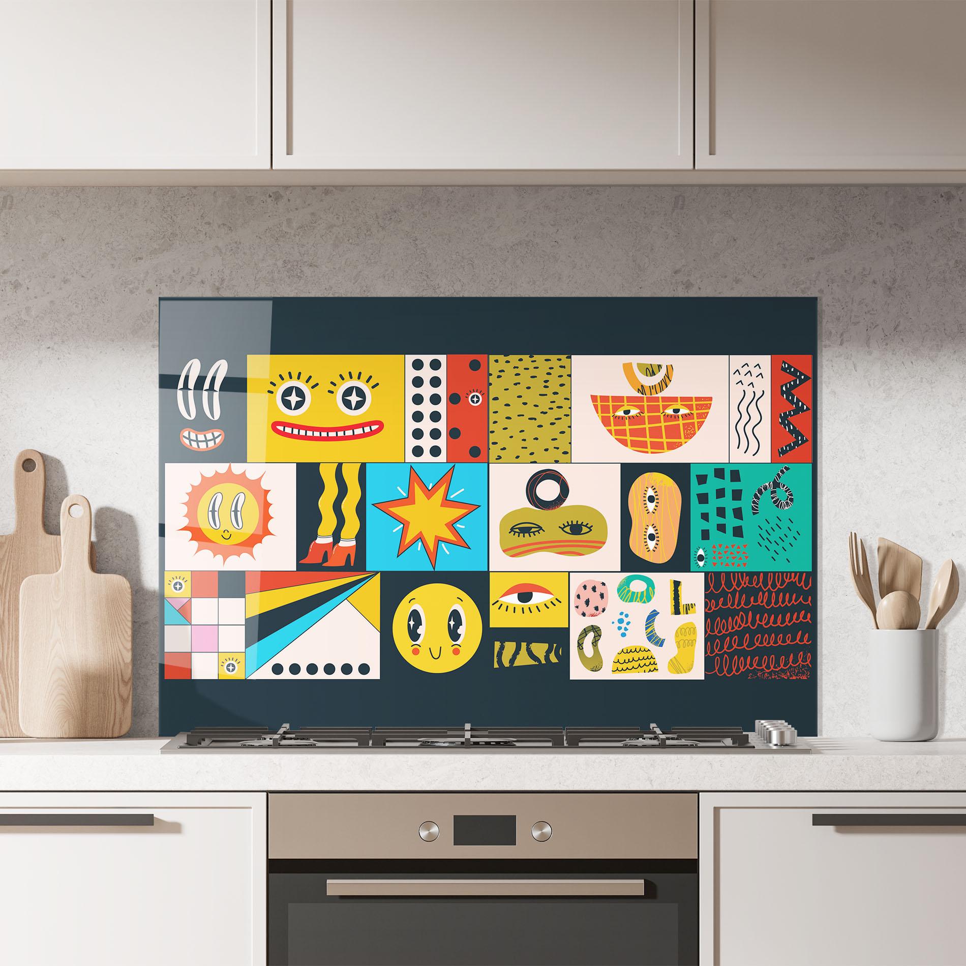 Panou Sticla Bucatarie Cool Eye Shape mockup 7