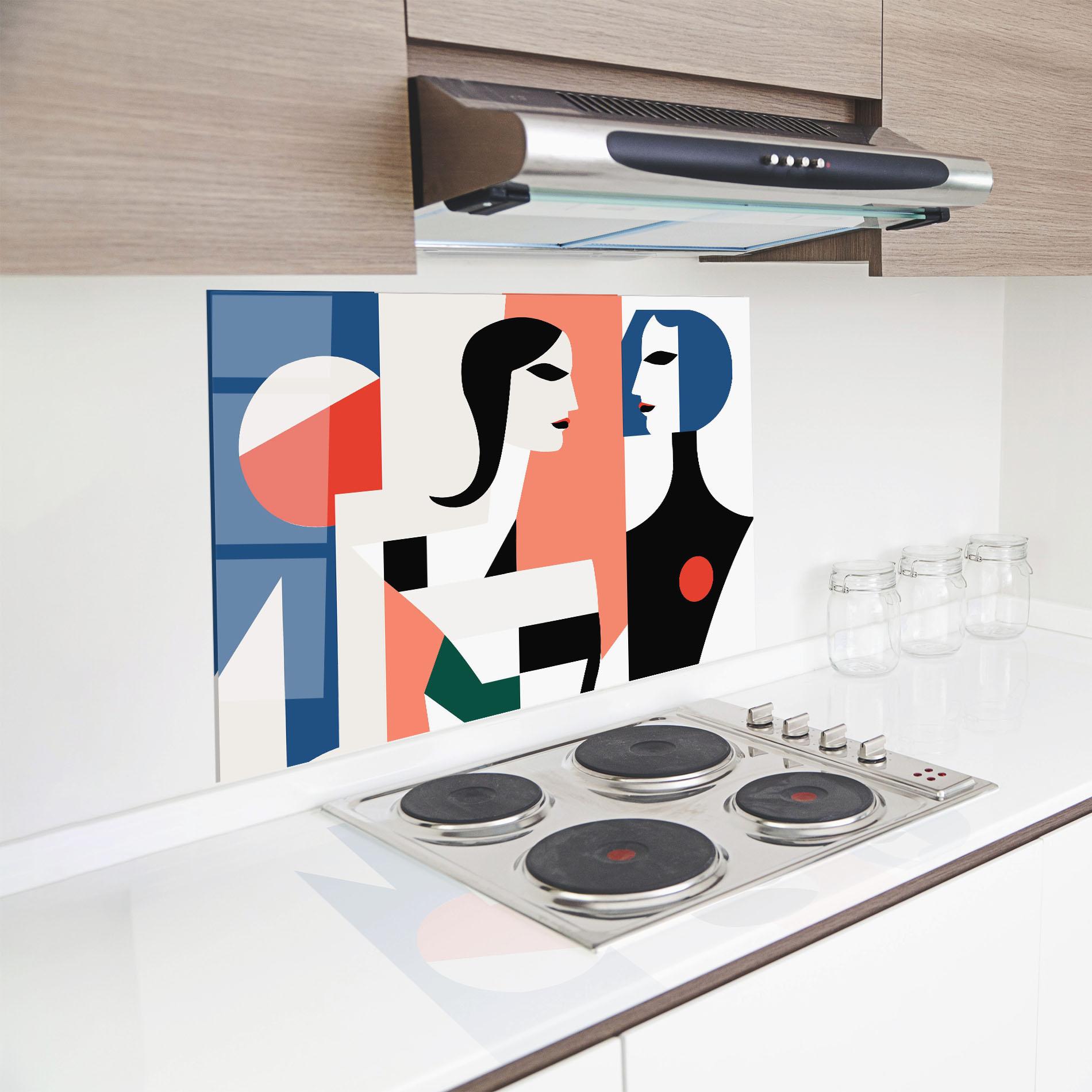 Panou Sticla Bucatarie Abstract Talk mockup 8