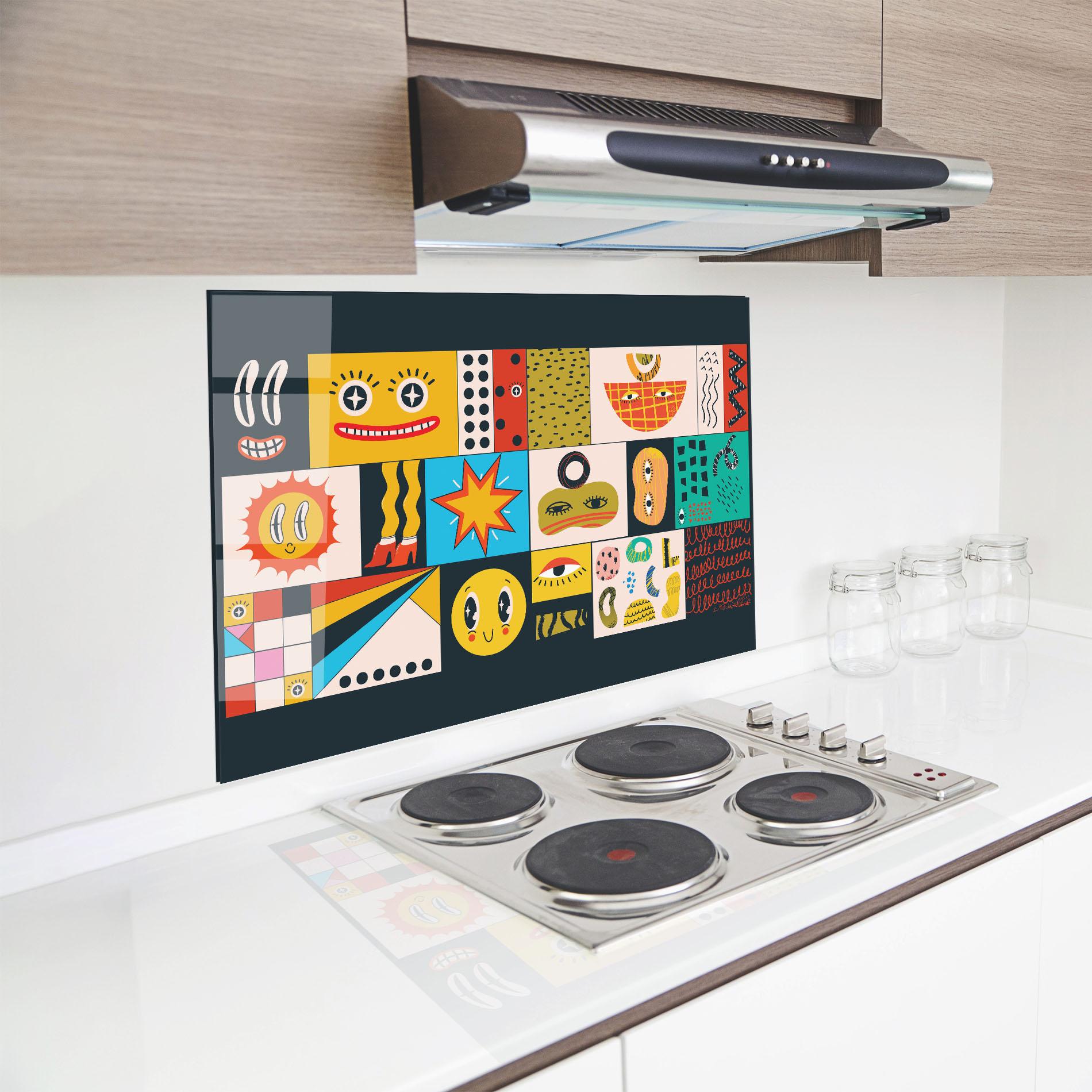 Panou Sticla Bucatarie Cool Eye Shape mockup 8