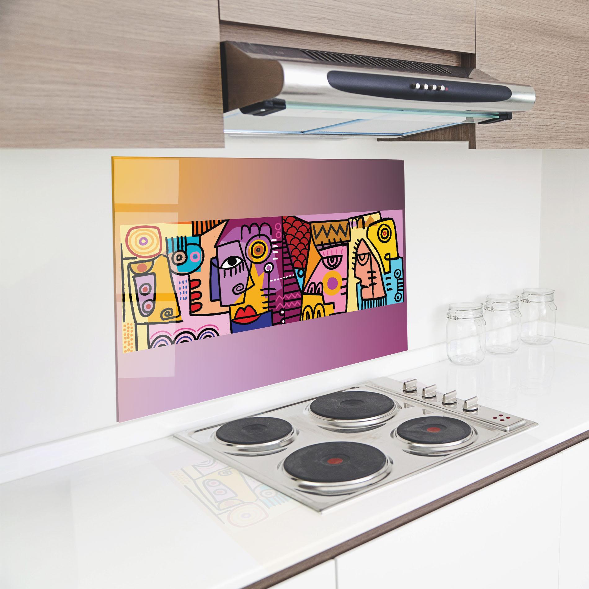 Panou Sticla Bucatarie Face Group Purple mockup 8