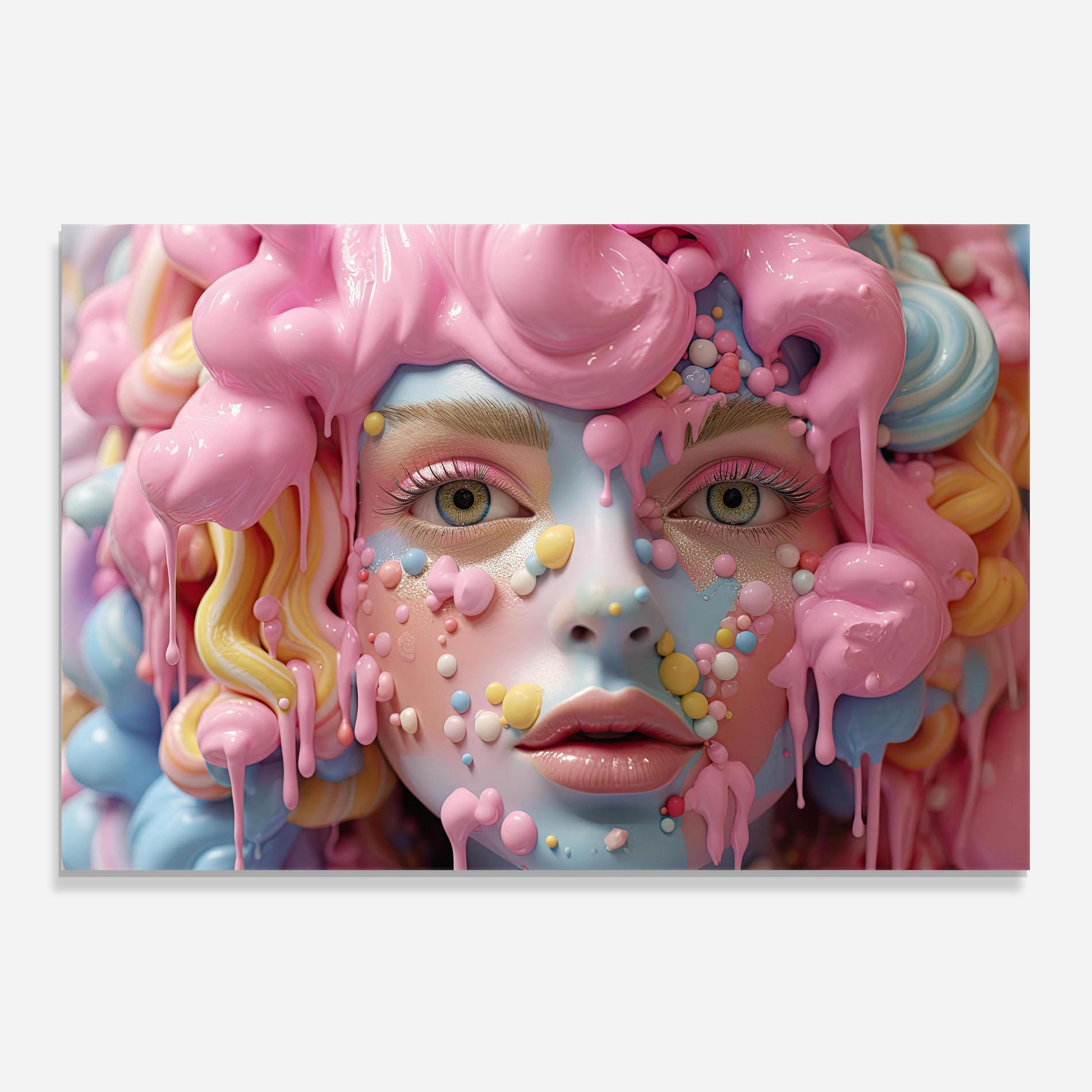 Panou Sticla Bucatarie Candy Face Girl mockup 0
