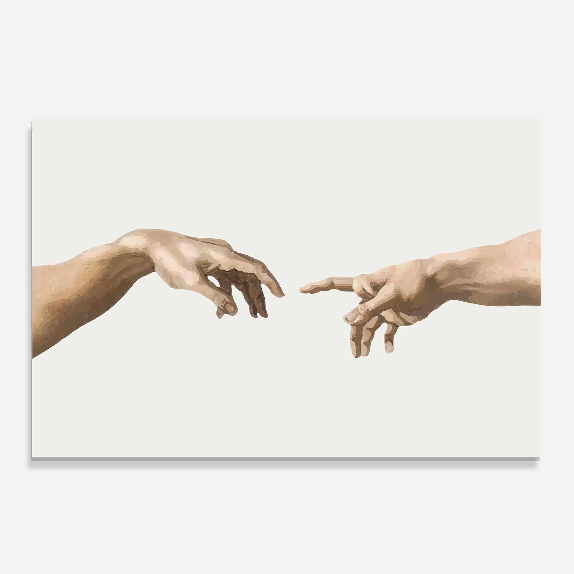 Panou Sticla Bucatarie Cream Hands Art mockup 0