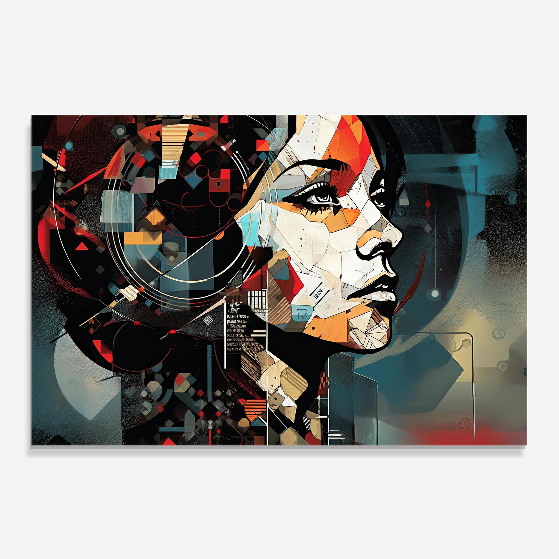 Panou Sticla Bucatarie Graphical Artwork Woman mockup 0