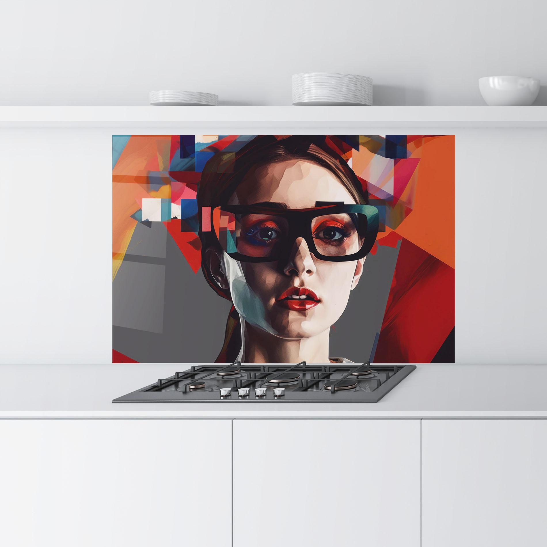 Panou Sticla Bucatarie Big Black Glasses mockup 9