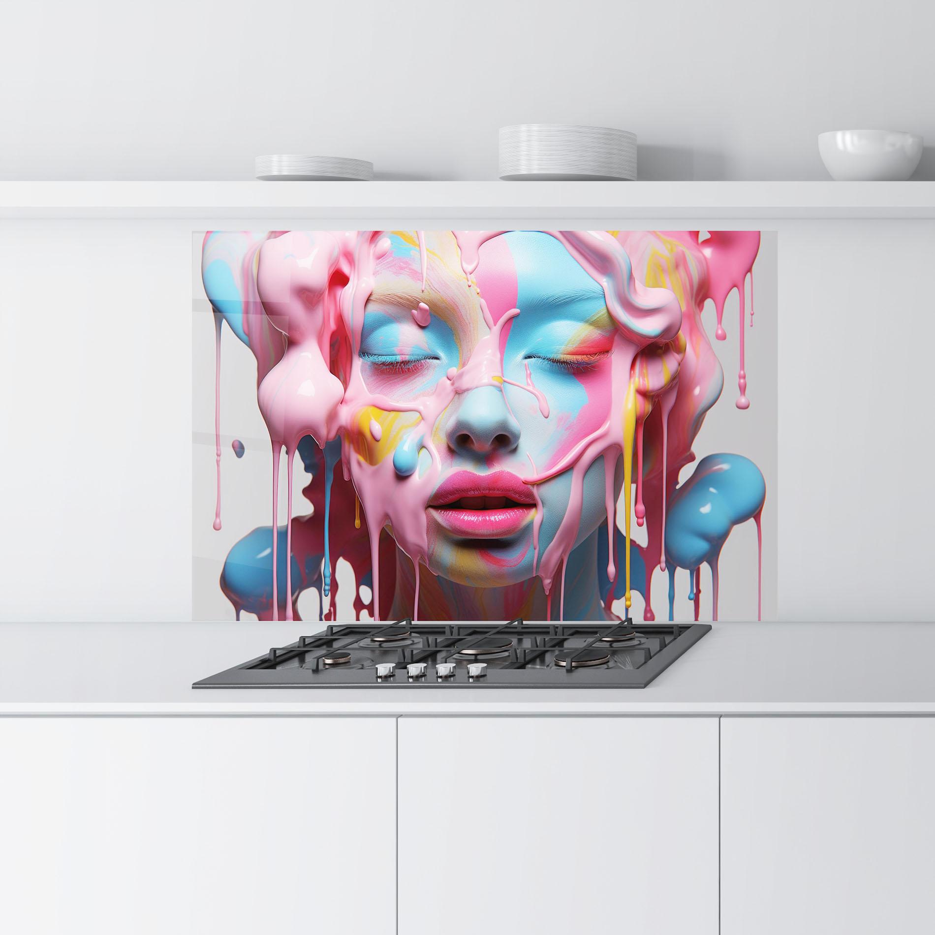 Panou Sticla Bucatarie Colorful Face Paint mockup 9