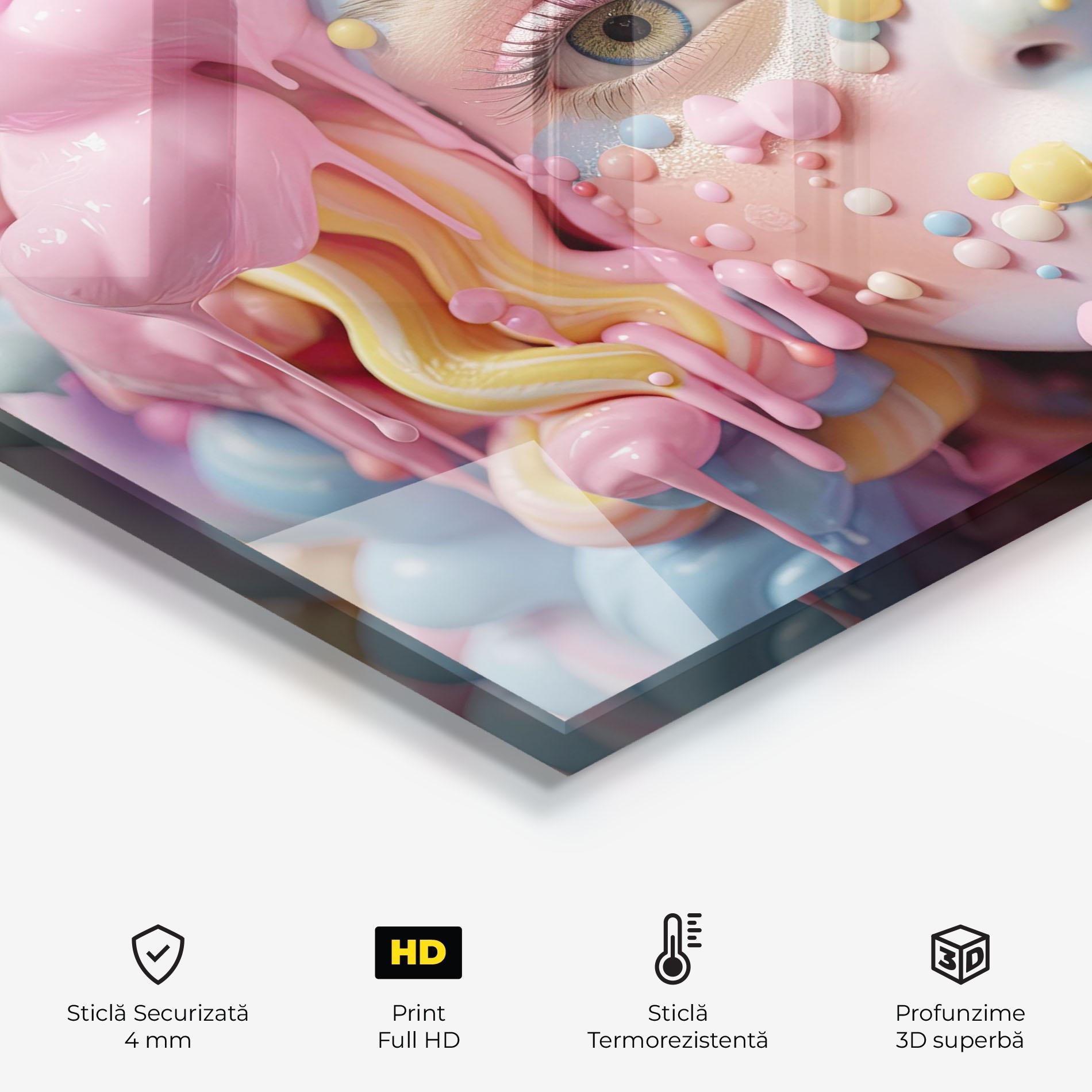 Panou Sticla Bucatarie Candy Face Girl mockup 2