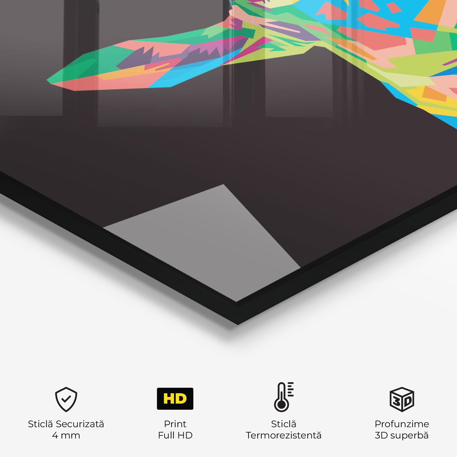 Panou Sticla Bucatarie Colorful Art Giraffe mockup 2