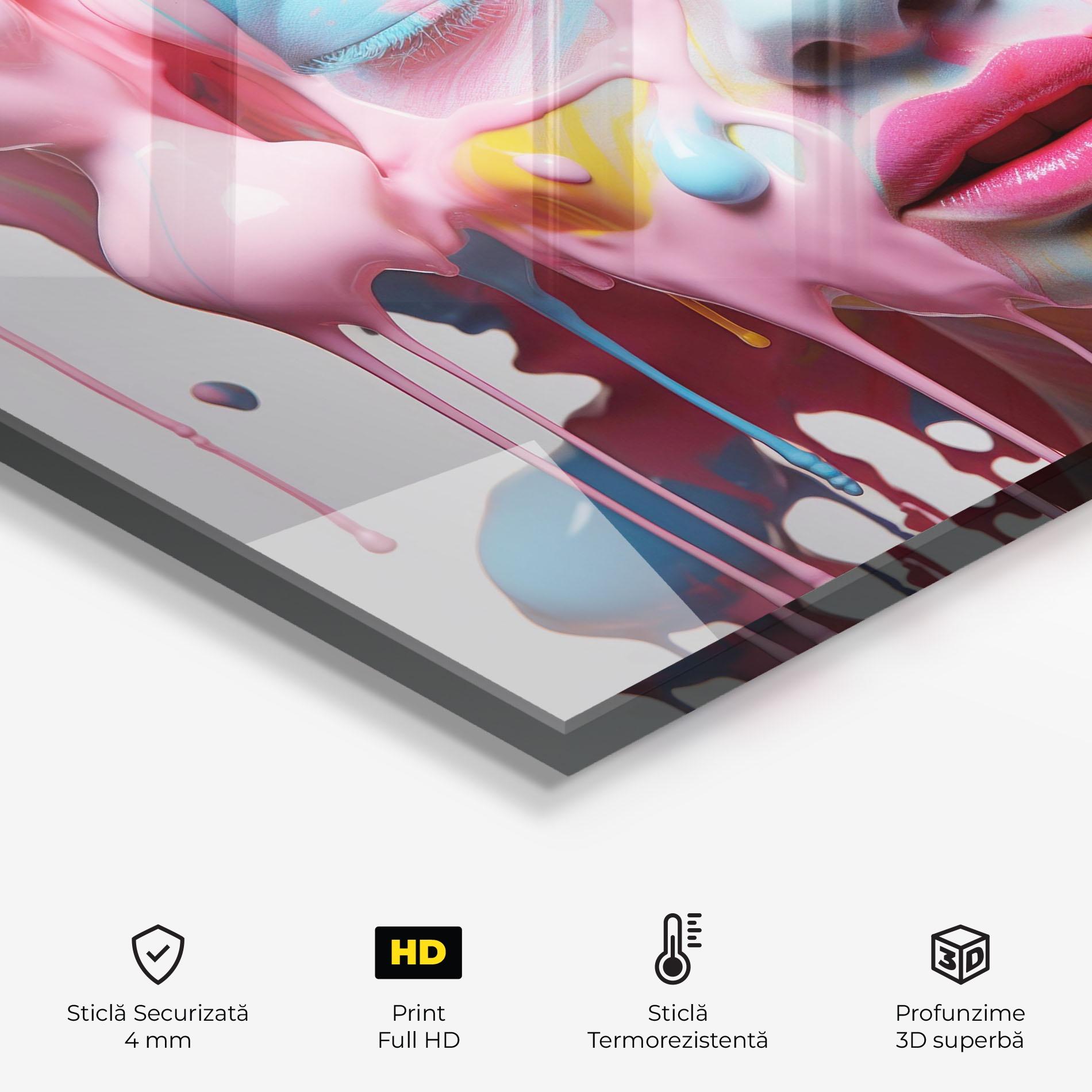 Panou Sticla Bucatarie Colorful Face Paint mockup 2