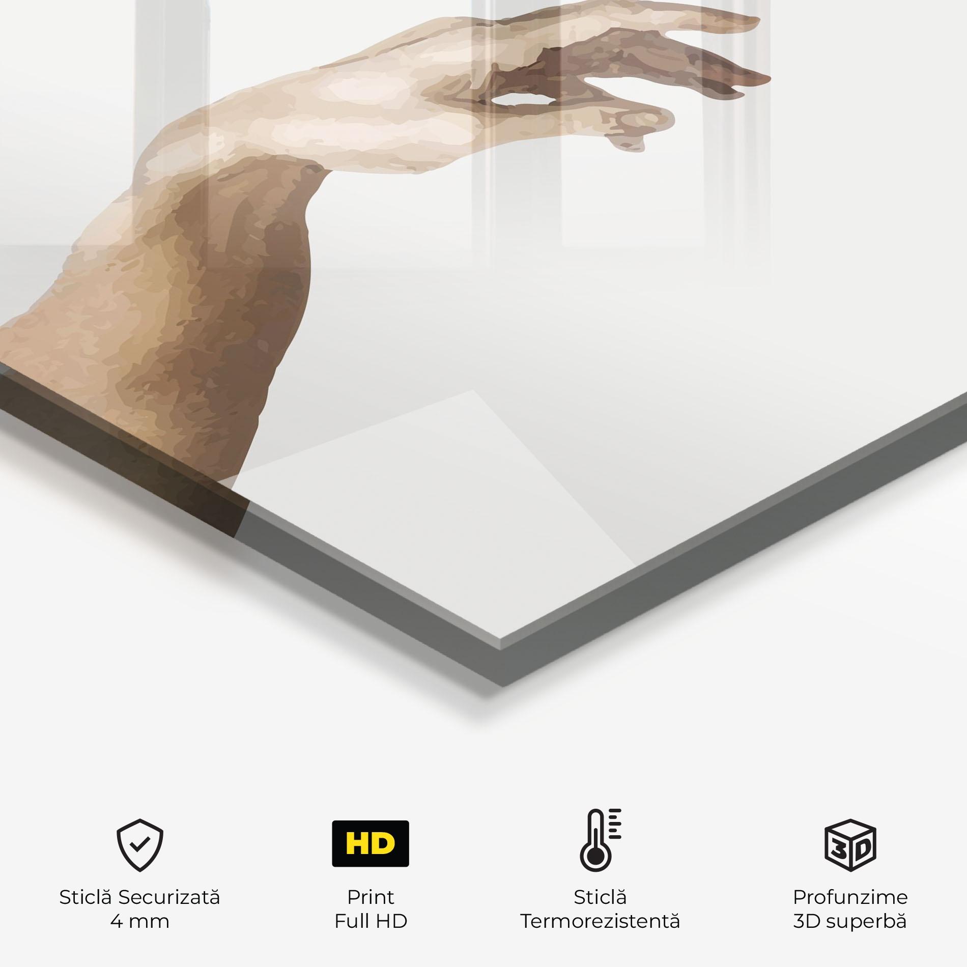 Panou Sticla Bucatarie Cream Hands Art mockup 2