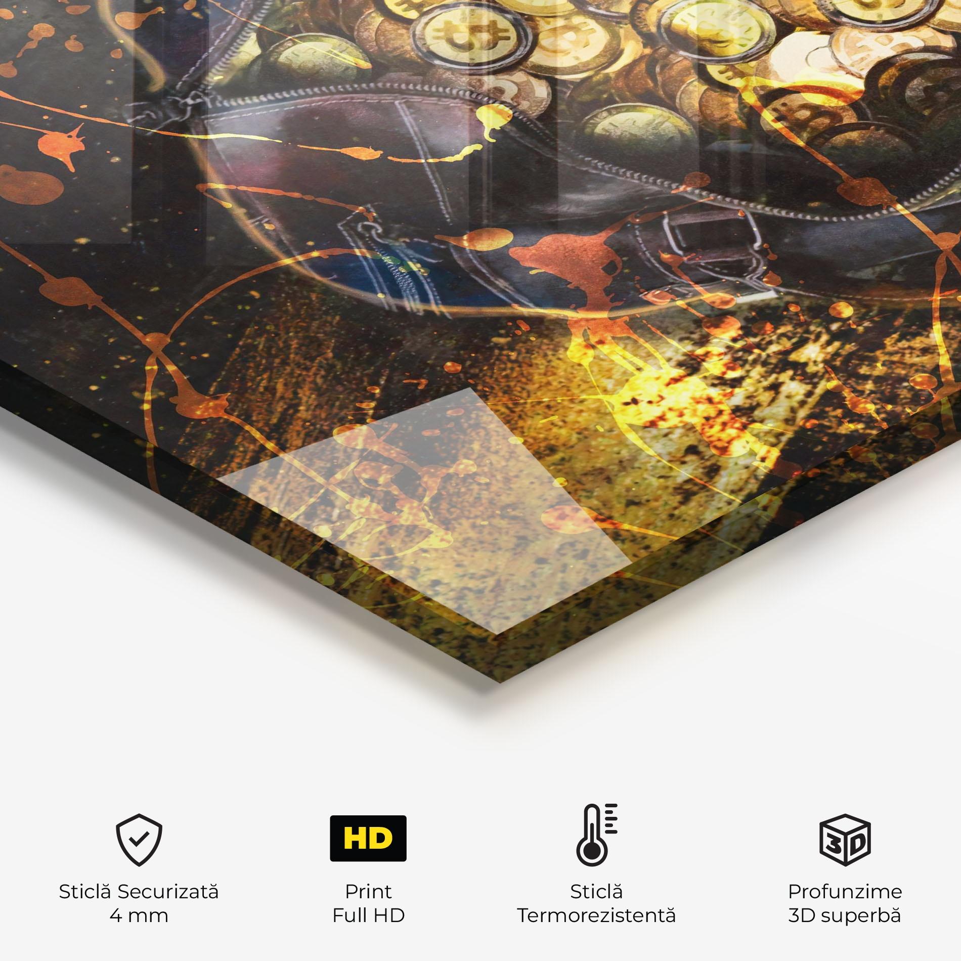 Panou Sticla Bucatarie Crypto Rich mockup 2