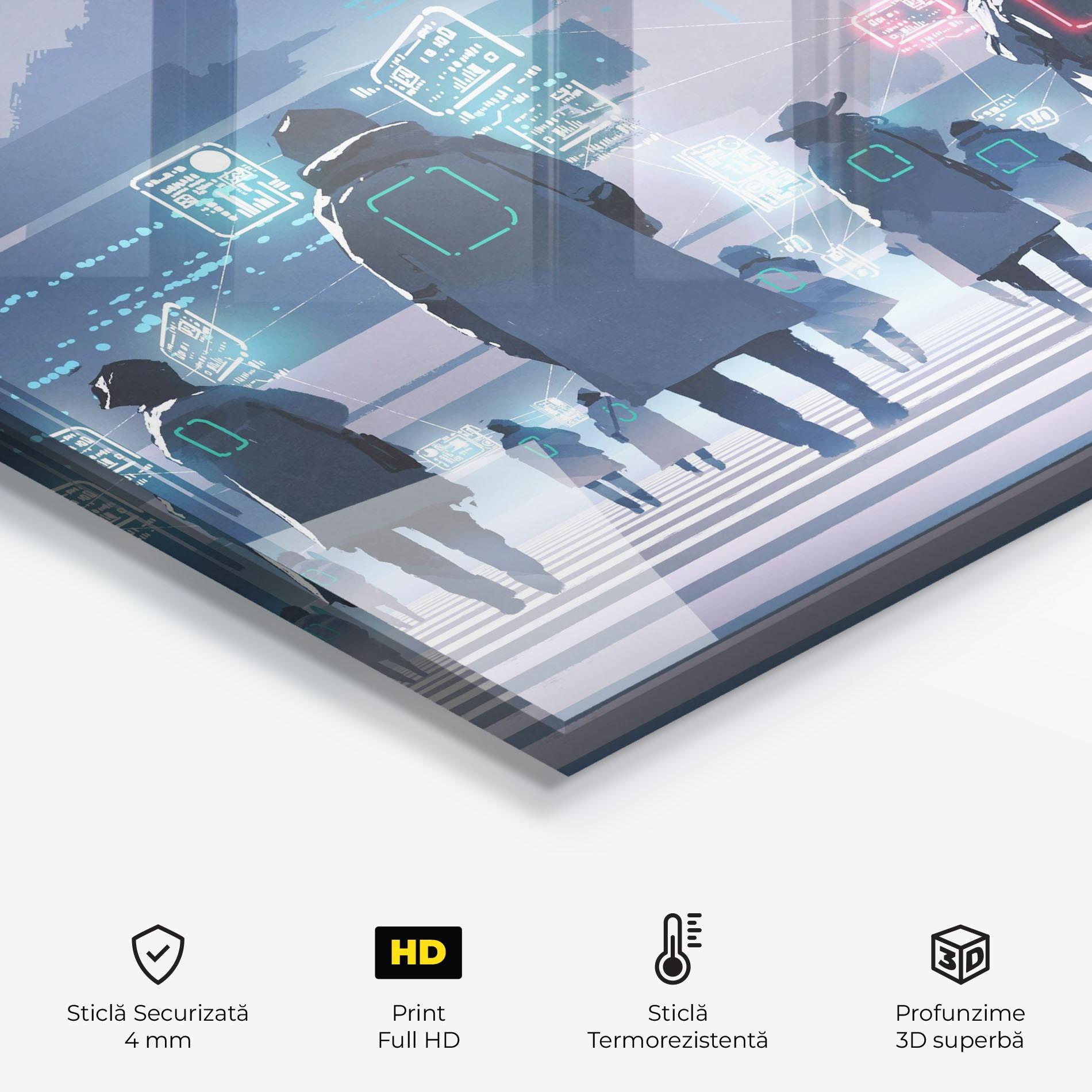 Panou Sticla Bucatarie Futuristic People mockup 2