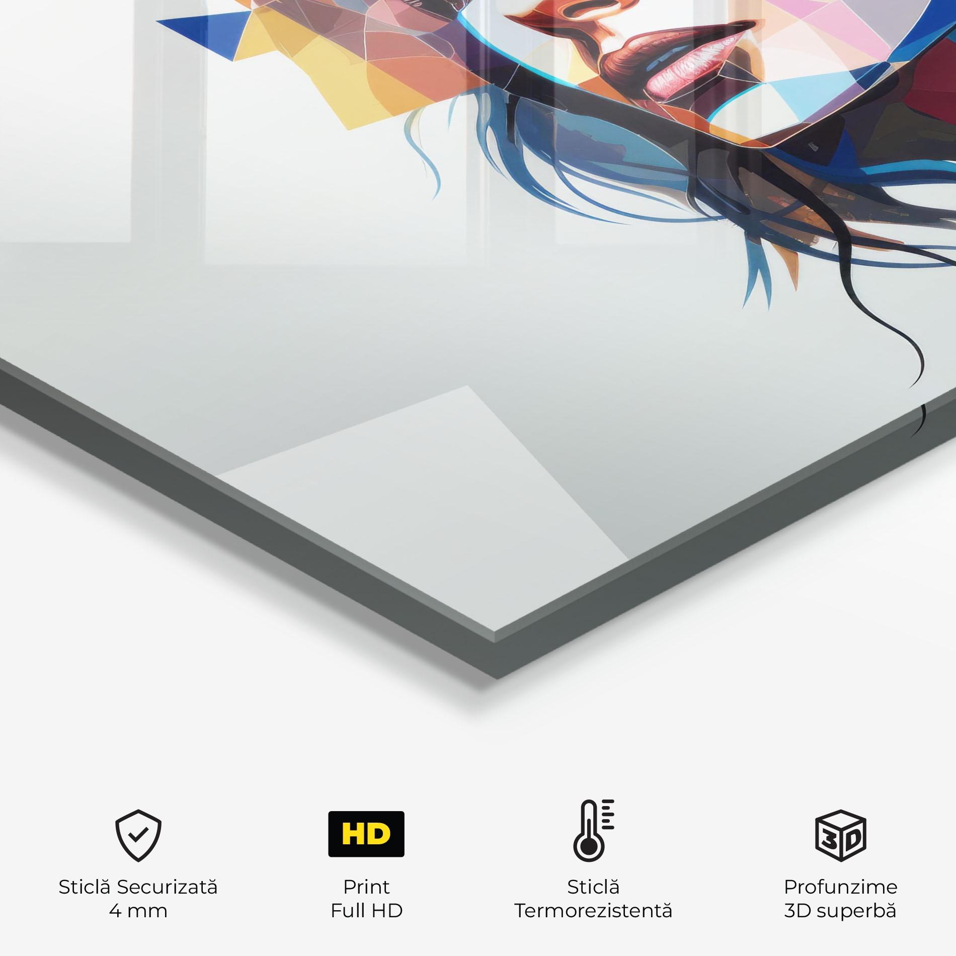 Panou Sticla Bucatarie Geometric Shapes Hair mockup 2