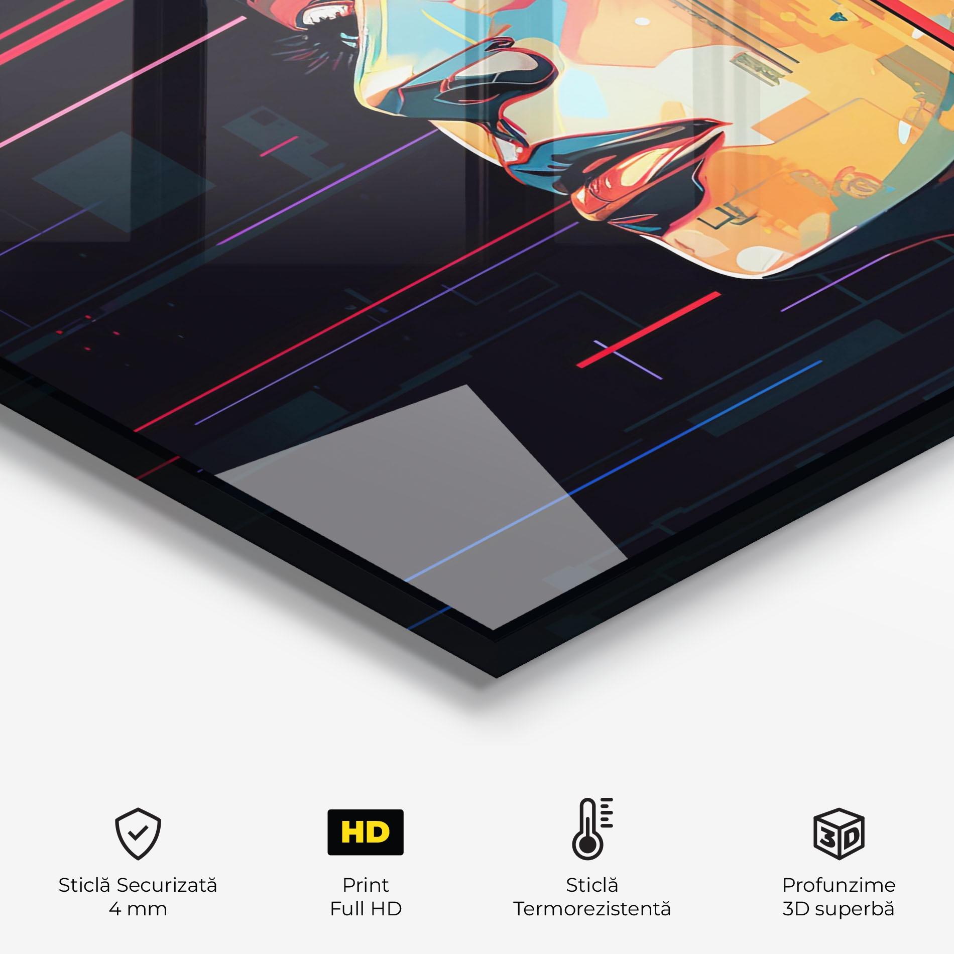 Panou Sticla Bucatarie Glitchy Dark Portrait mockup 2