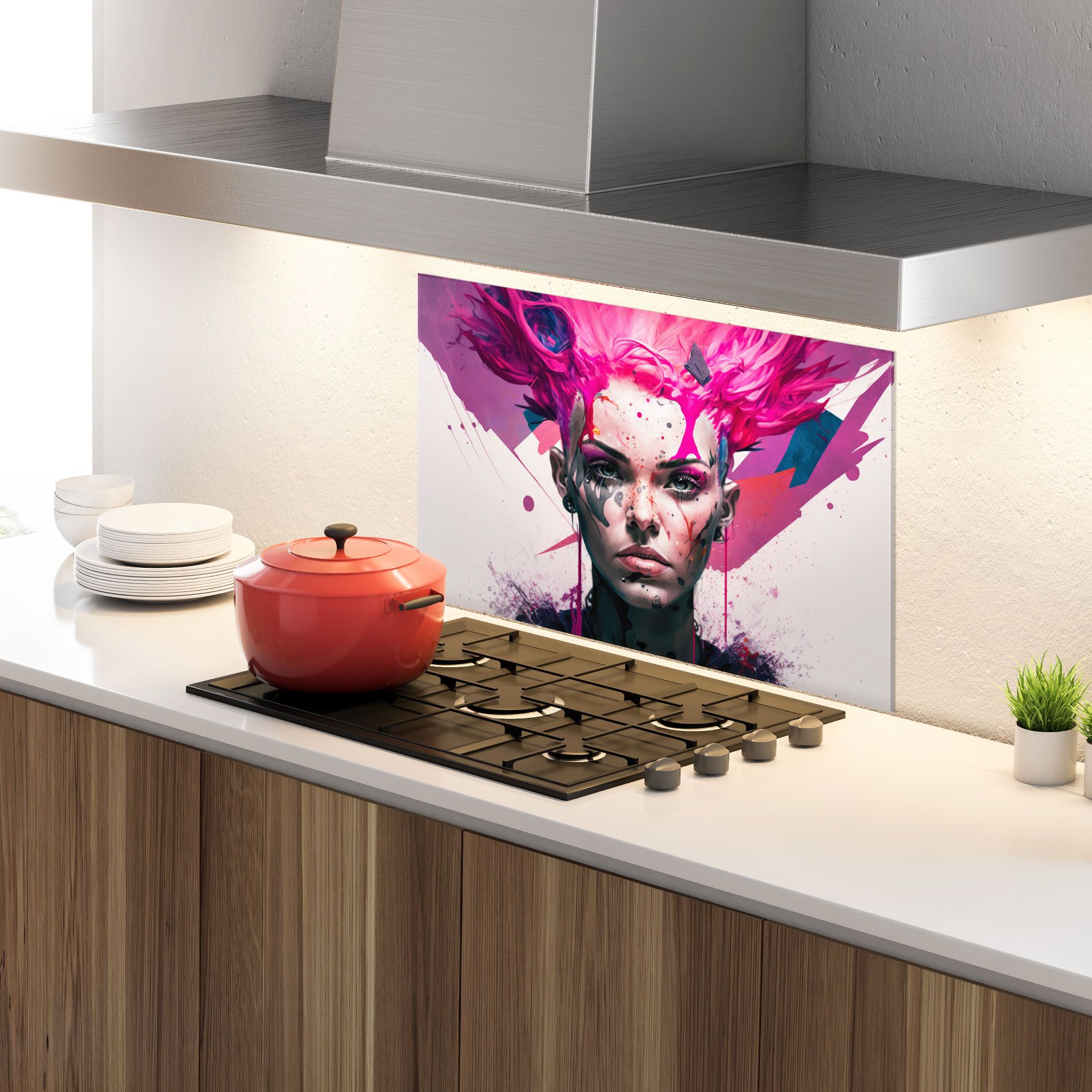 Abstract Pink Hair mockup 4