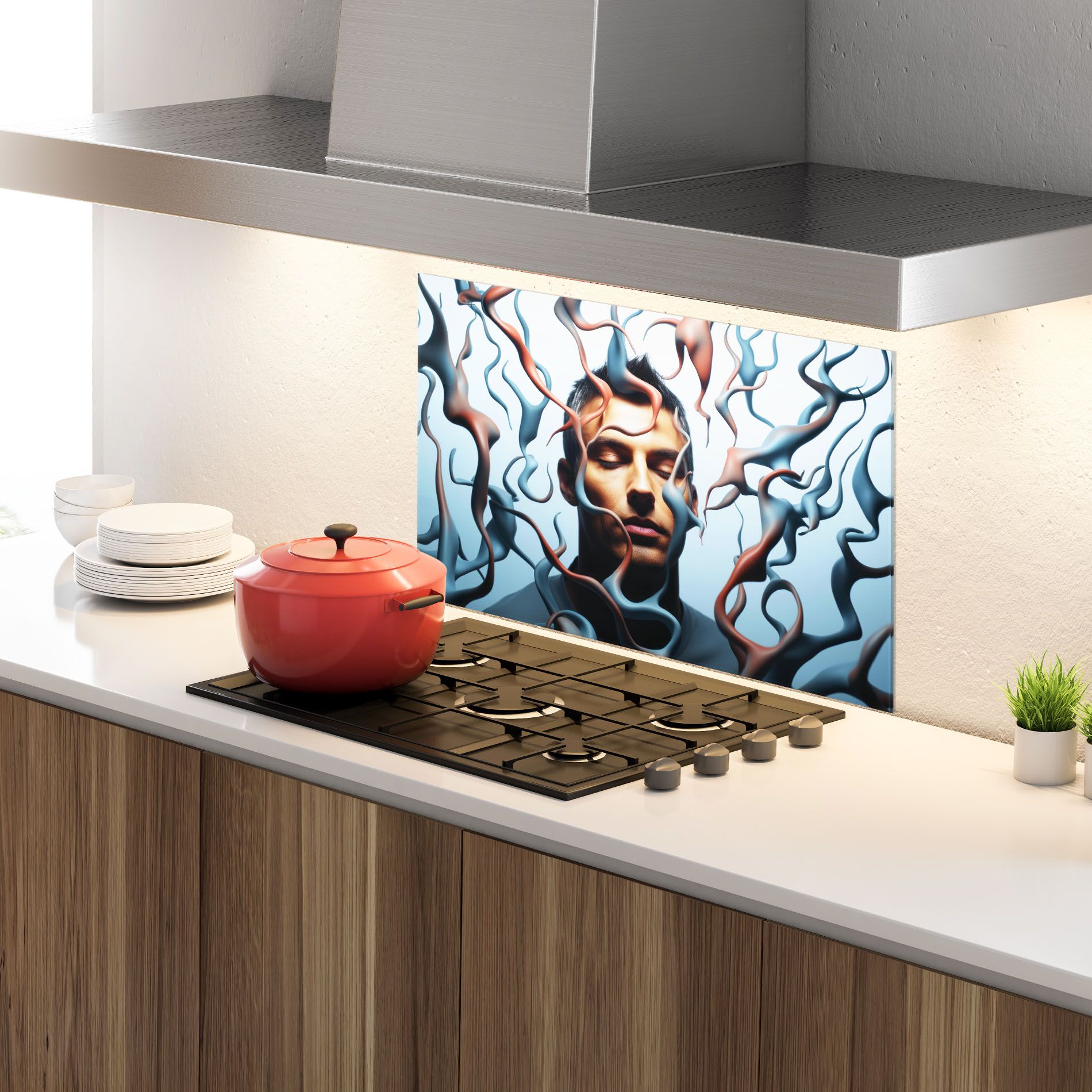 Blue Red Swirls mockup 4