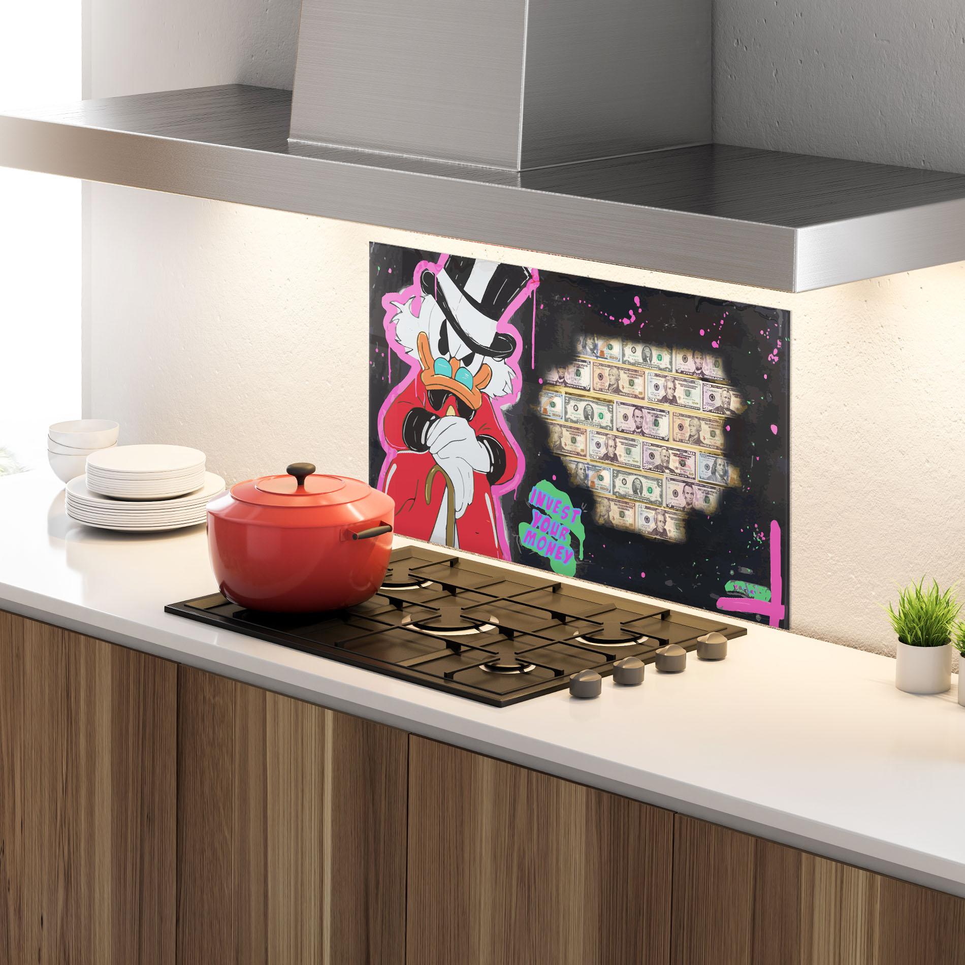 Panou Sticla Bucatarie Money Advice mockup 4