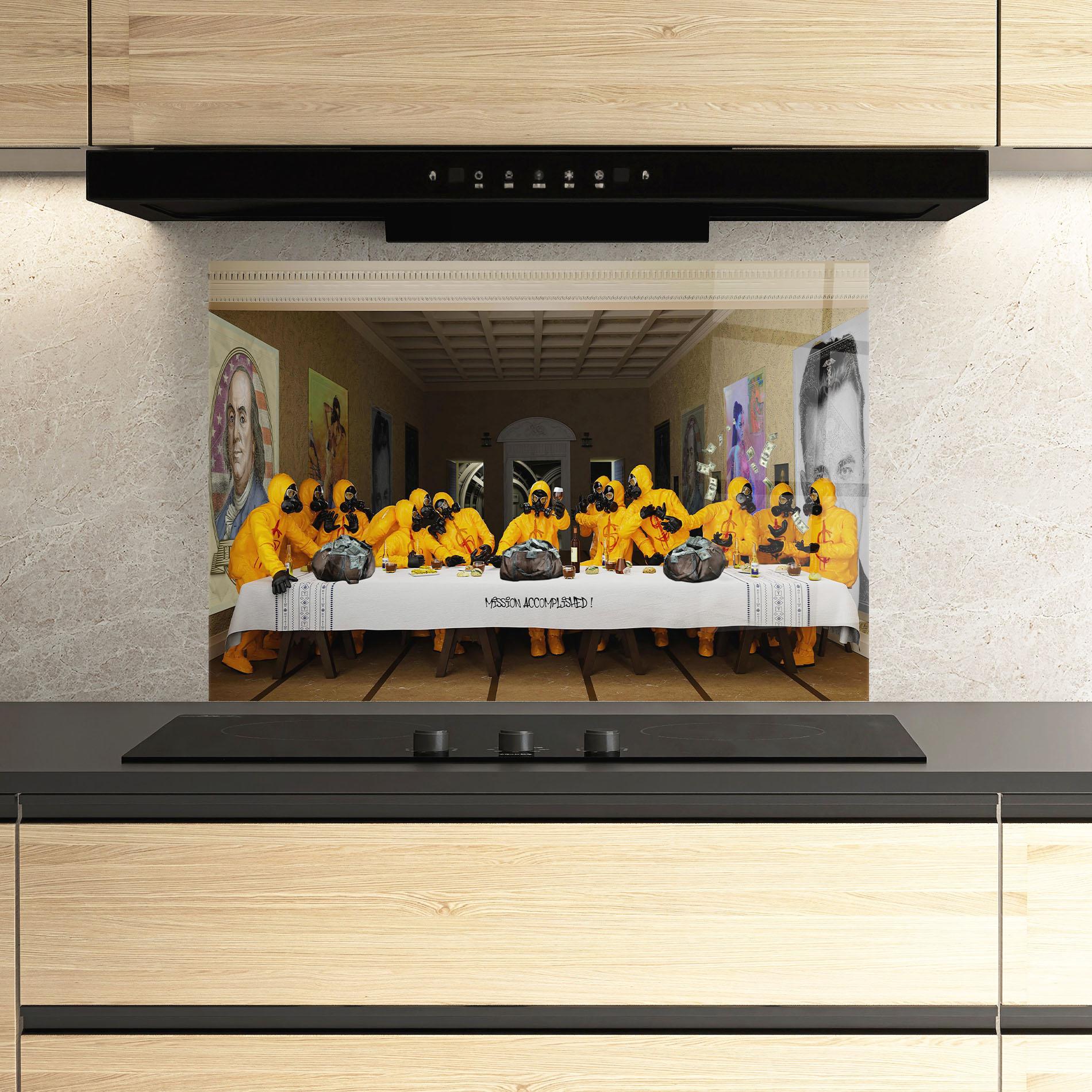 Panou Sticla Bucatarie Mission Accomplished mockup 3