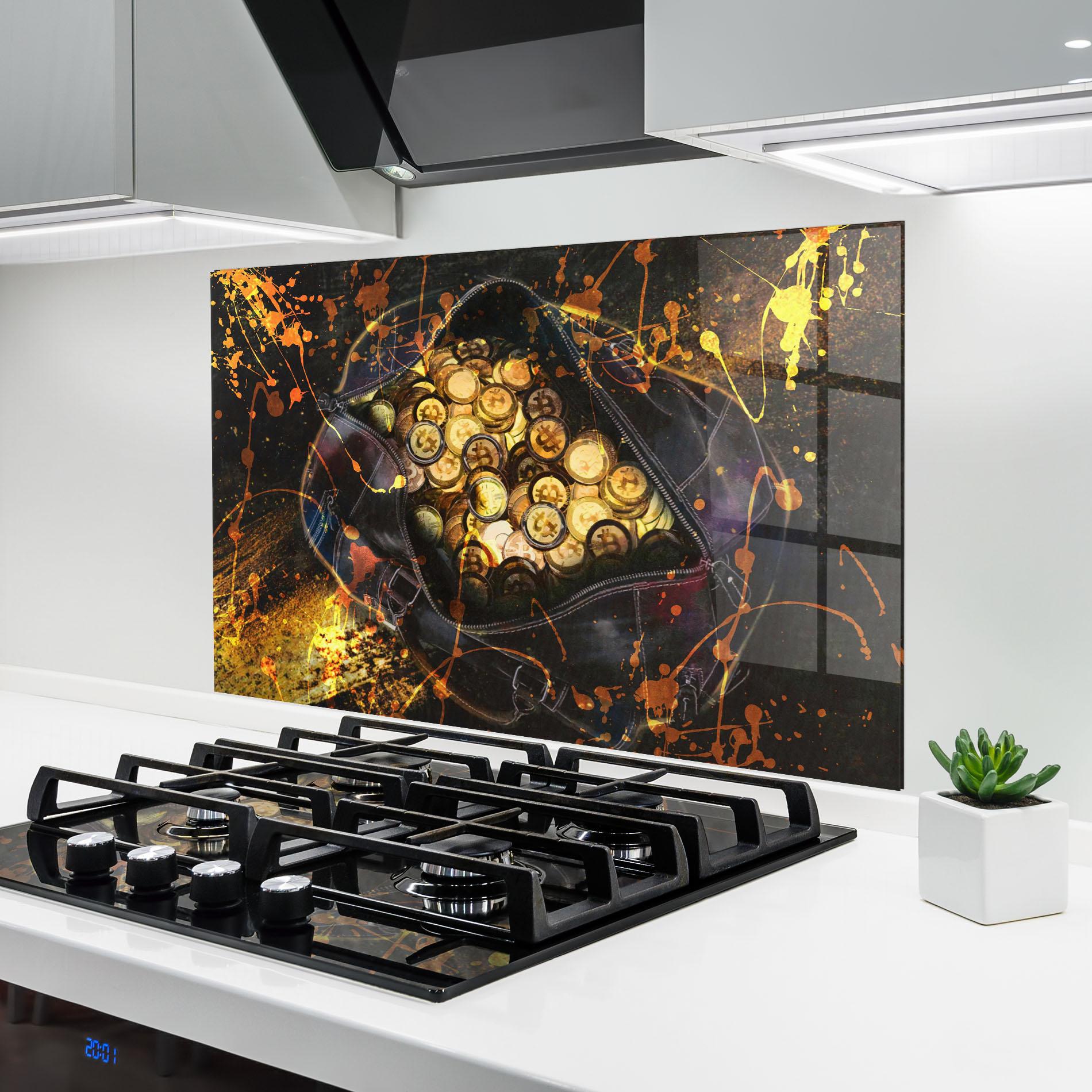 Panou Sticla Bucatarie Crypto Rich mockup 6