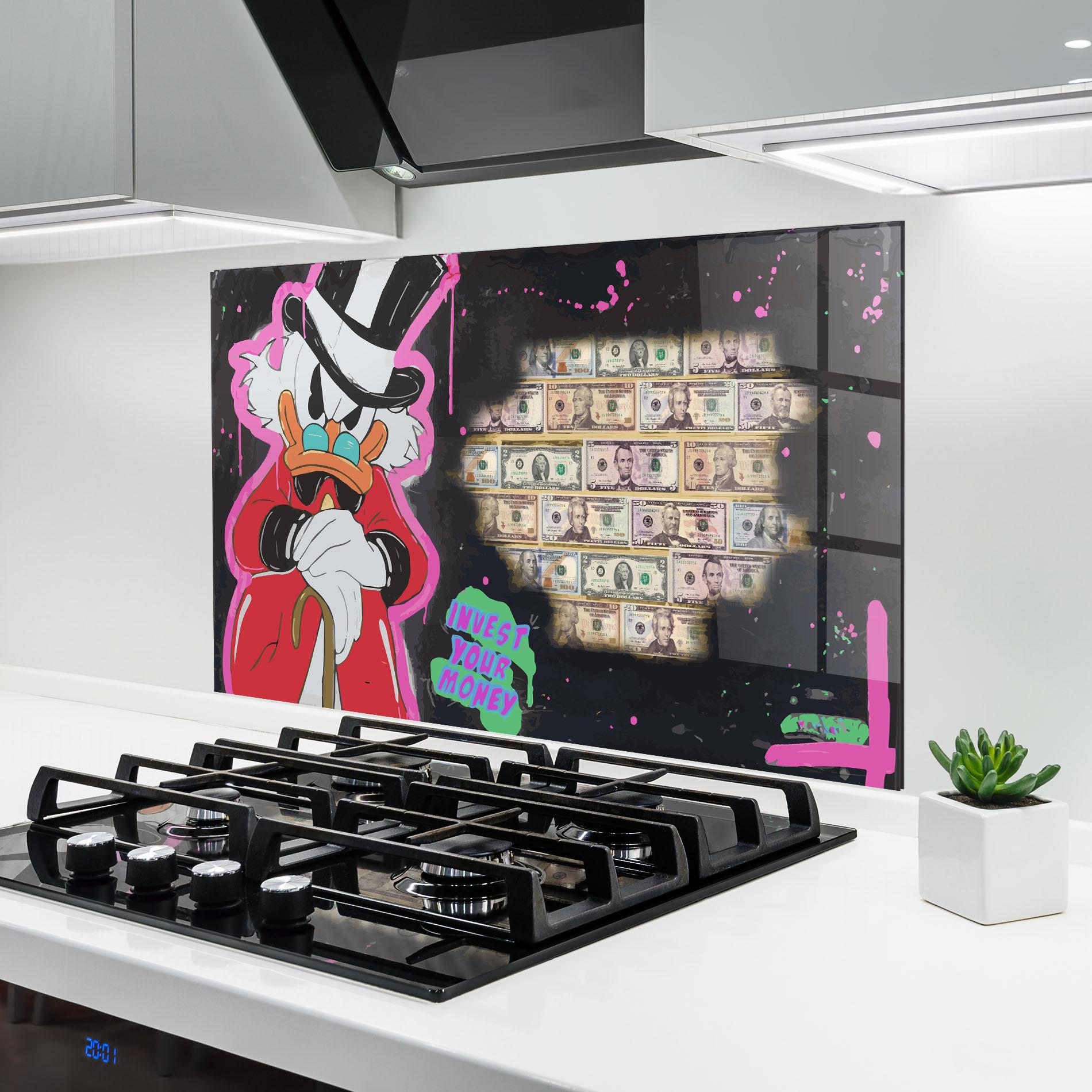 Panou Sticla Bucatarie Money Advice mockup 6