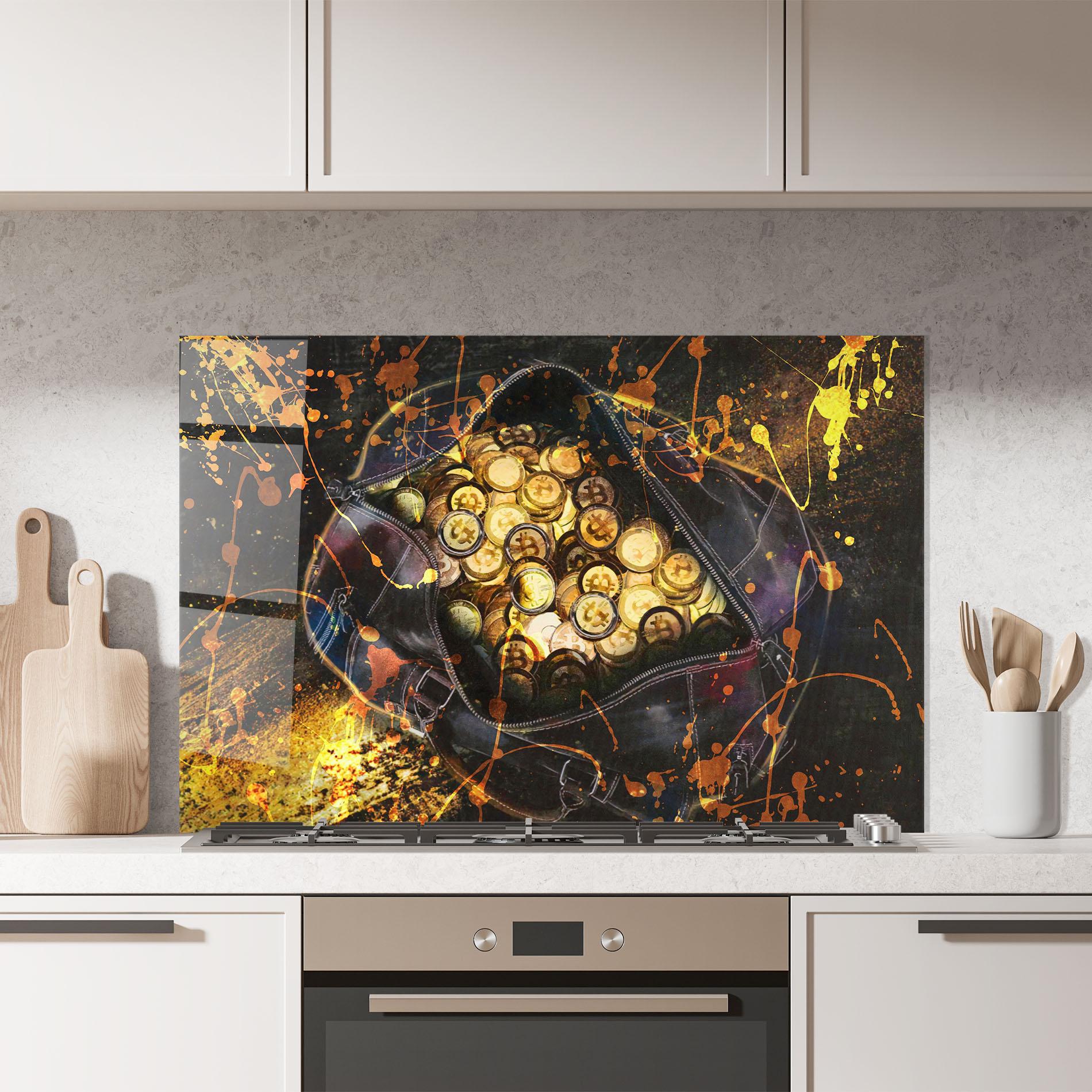 Panou Sticla Bucatarie Crypto Rich mockup 7