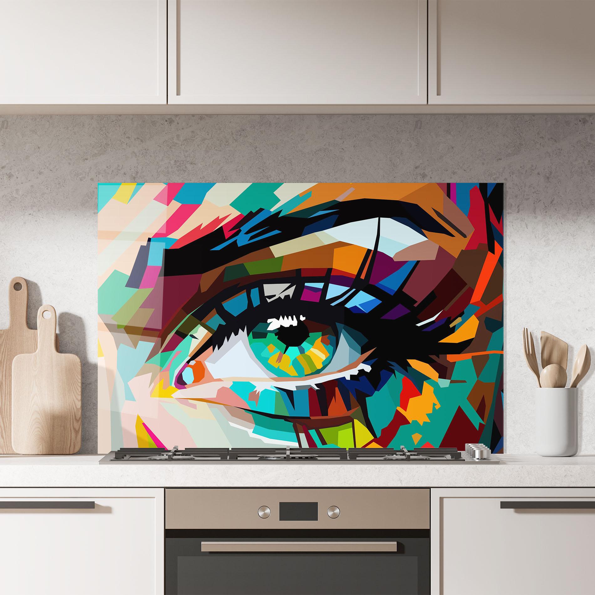 Panou Sticla Bucatarie Green Art Eye mockup 7