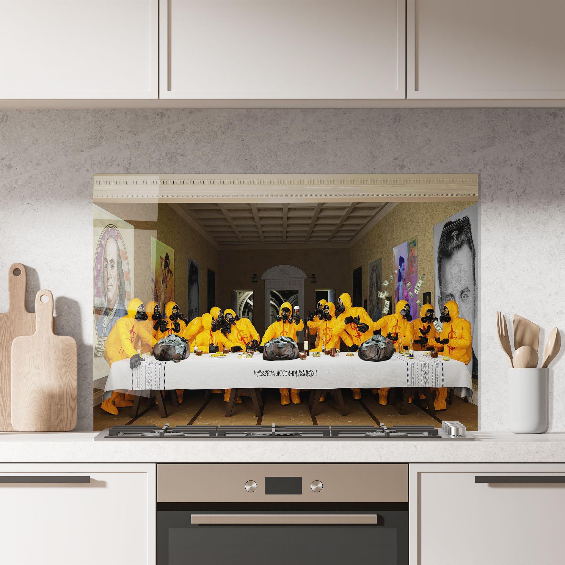 Panou Sticla Bucatarie Mission Accomplished mockup 7