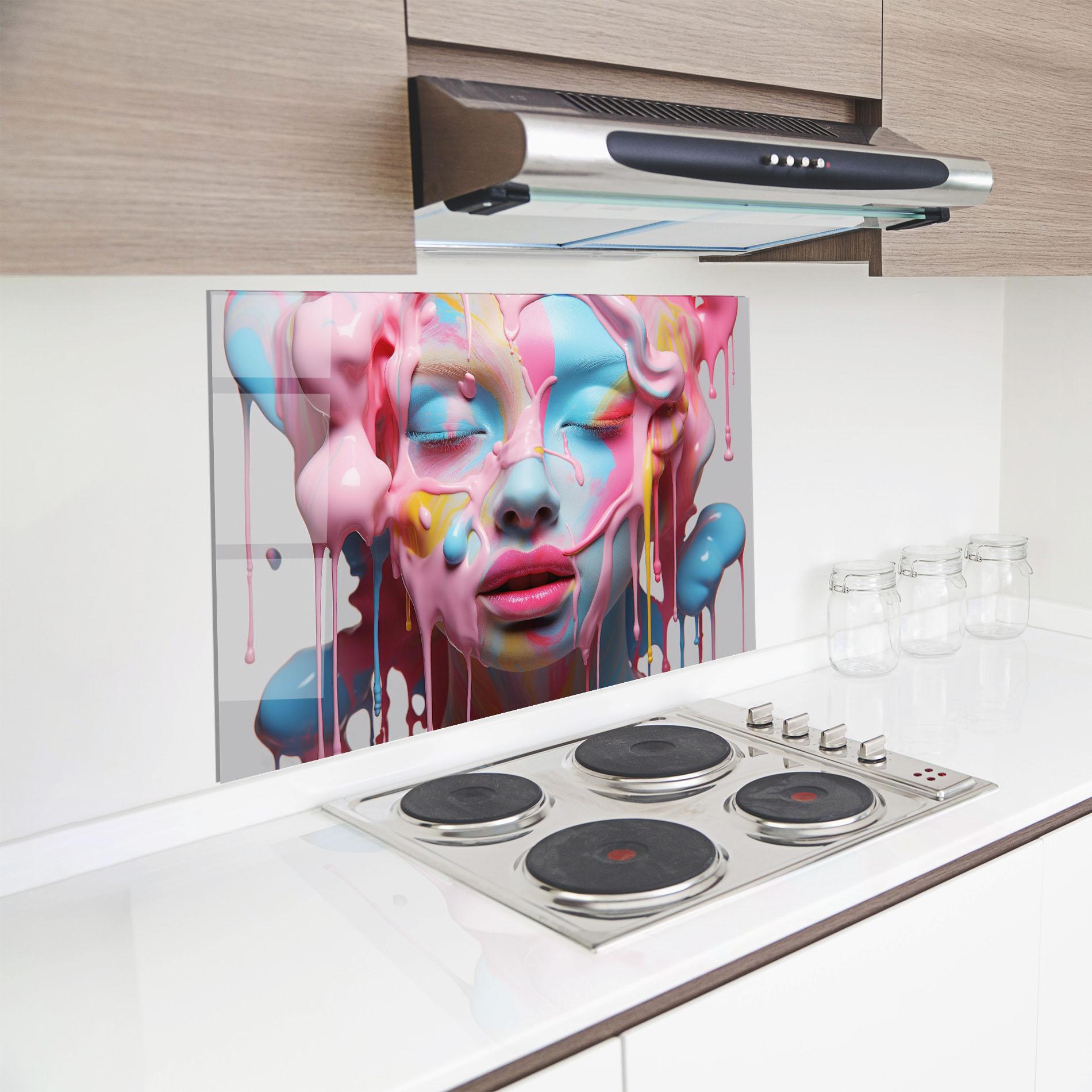 Panou Sticla Bucatarie Colorful Face Paint mockup 8