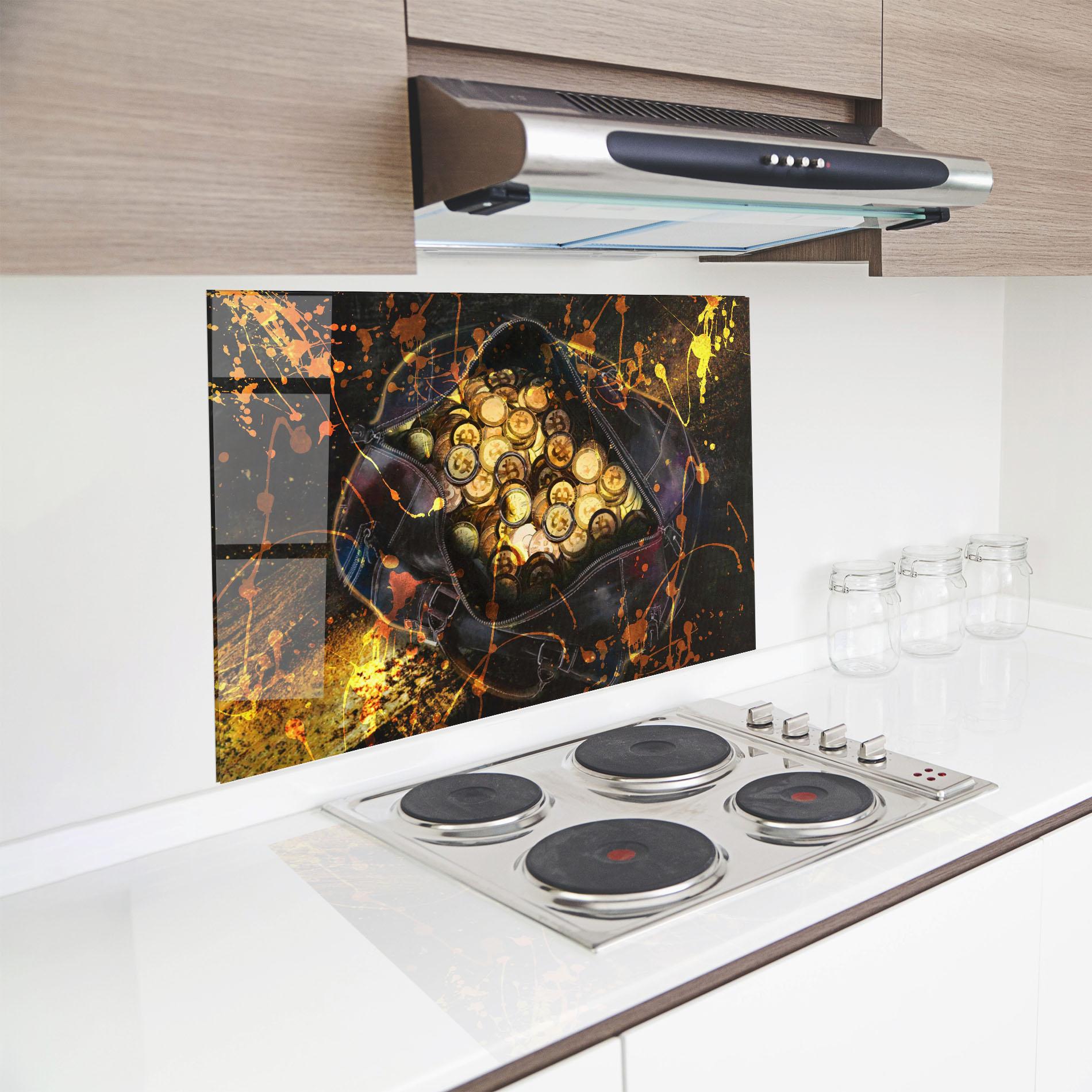 Panou Sticla Bucatarie Crypto Rich mockup 8