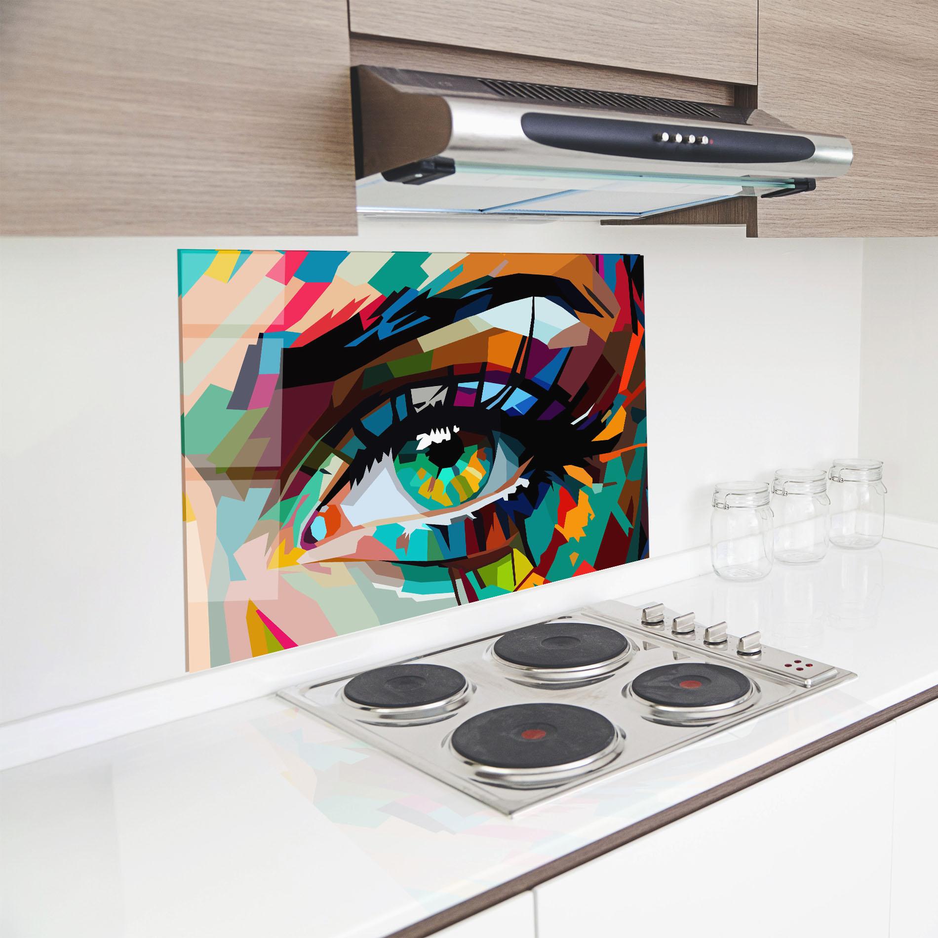 Panou Sticla Bucatarie Green Art Eye mockup 8