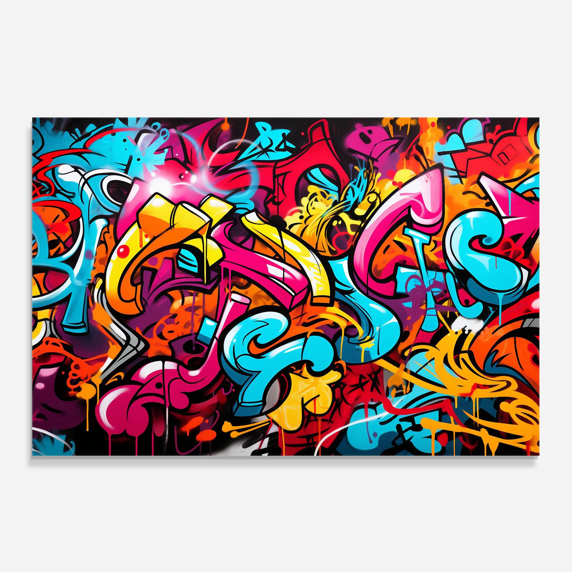 Panou Sticla Bucatarie Abstract Graffiti mockup 0