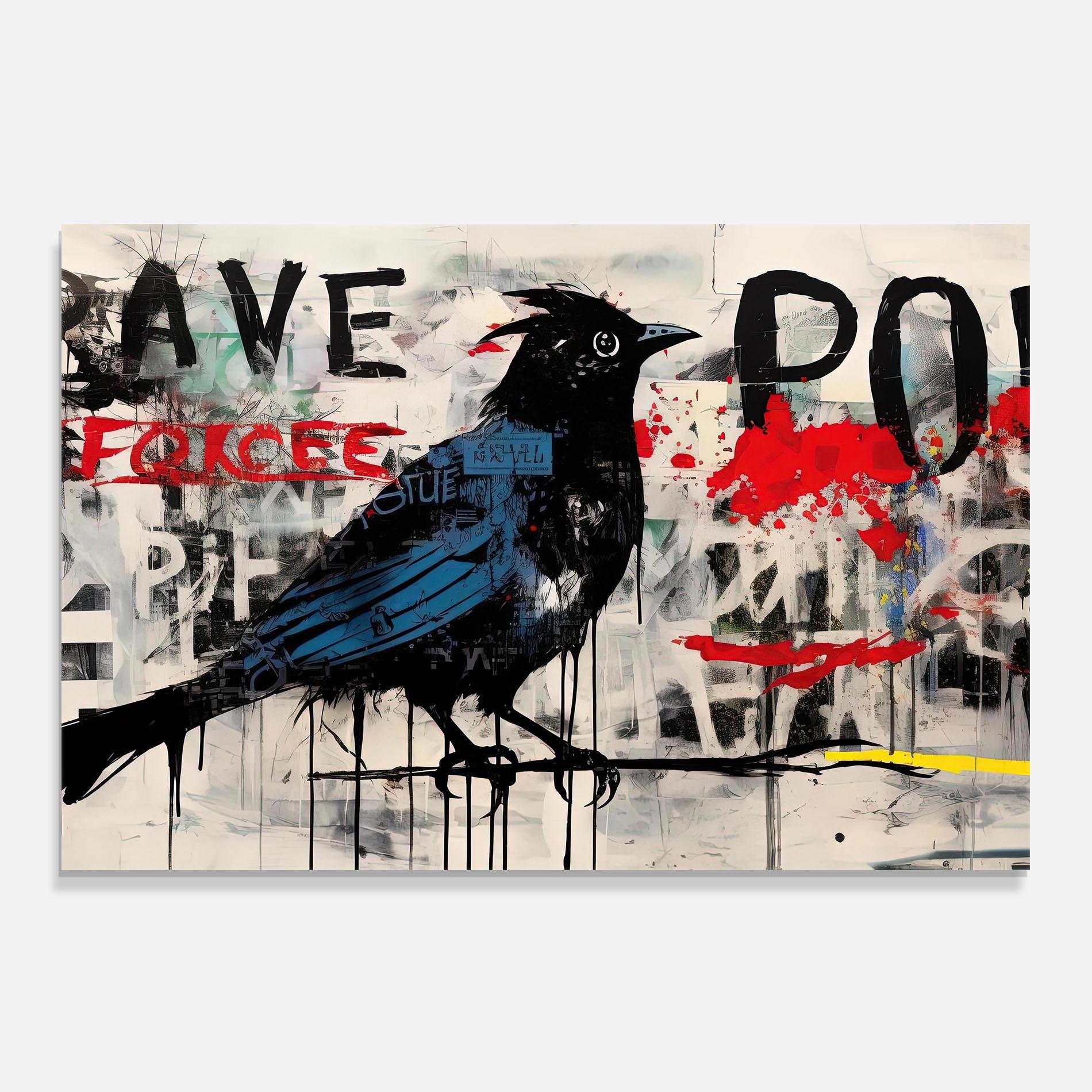 Panou Sticla Bucatarie Blue Bird Doodle mockup 0