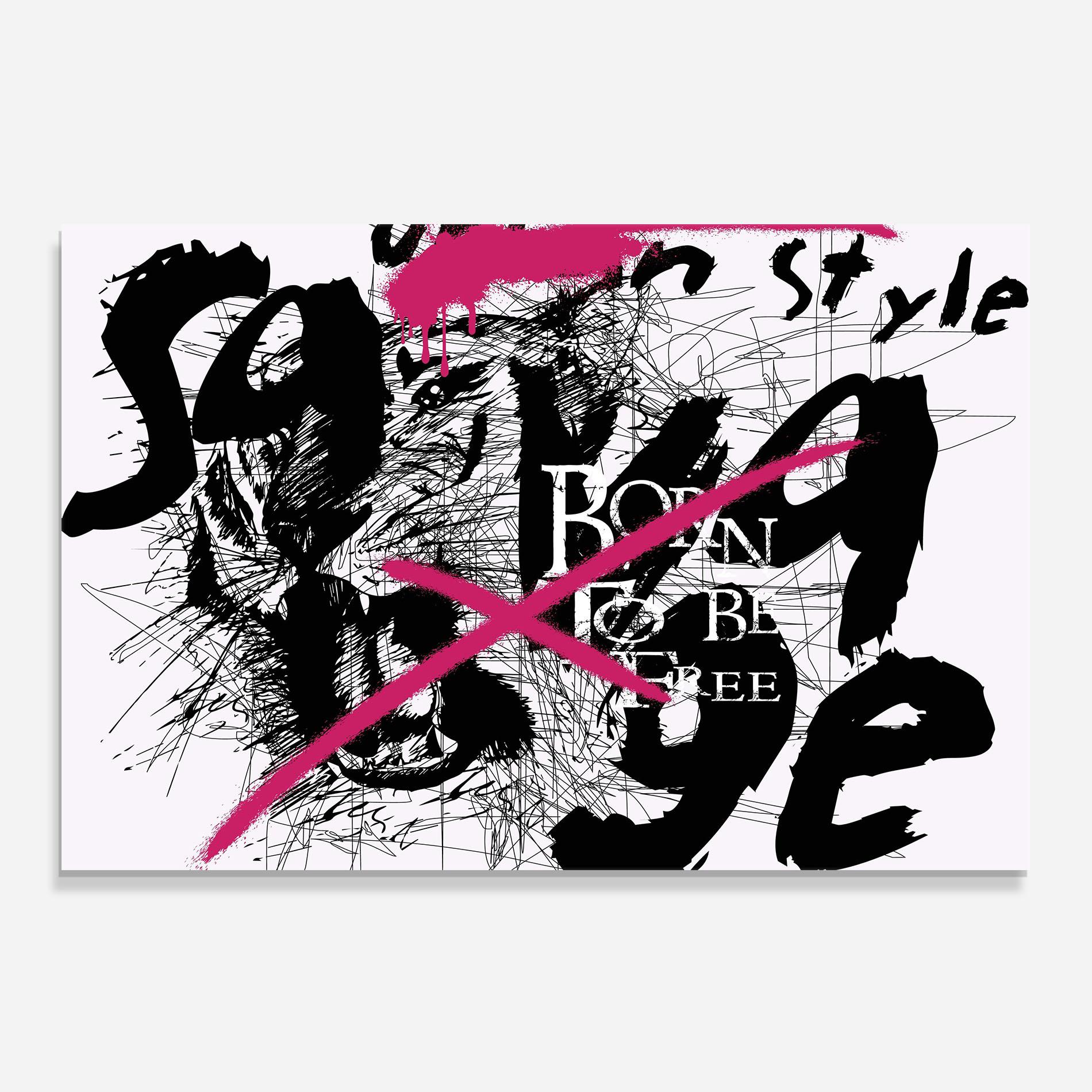 Panou Sticla Bucatarie Born Free Graffiti mockup 0