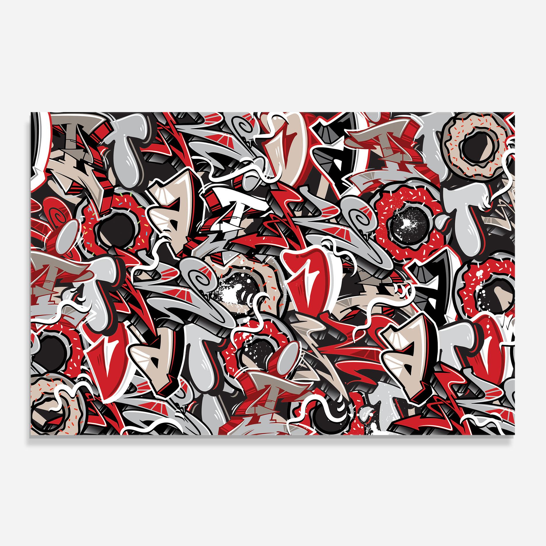 Panou Sticla Bucatarie Donut Graffiti mockup 0