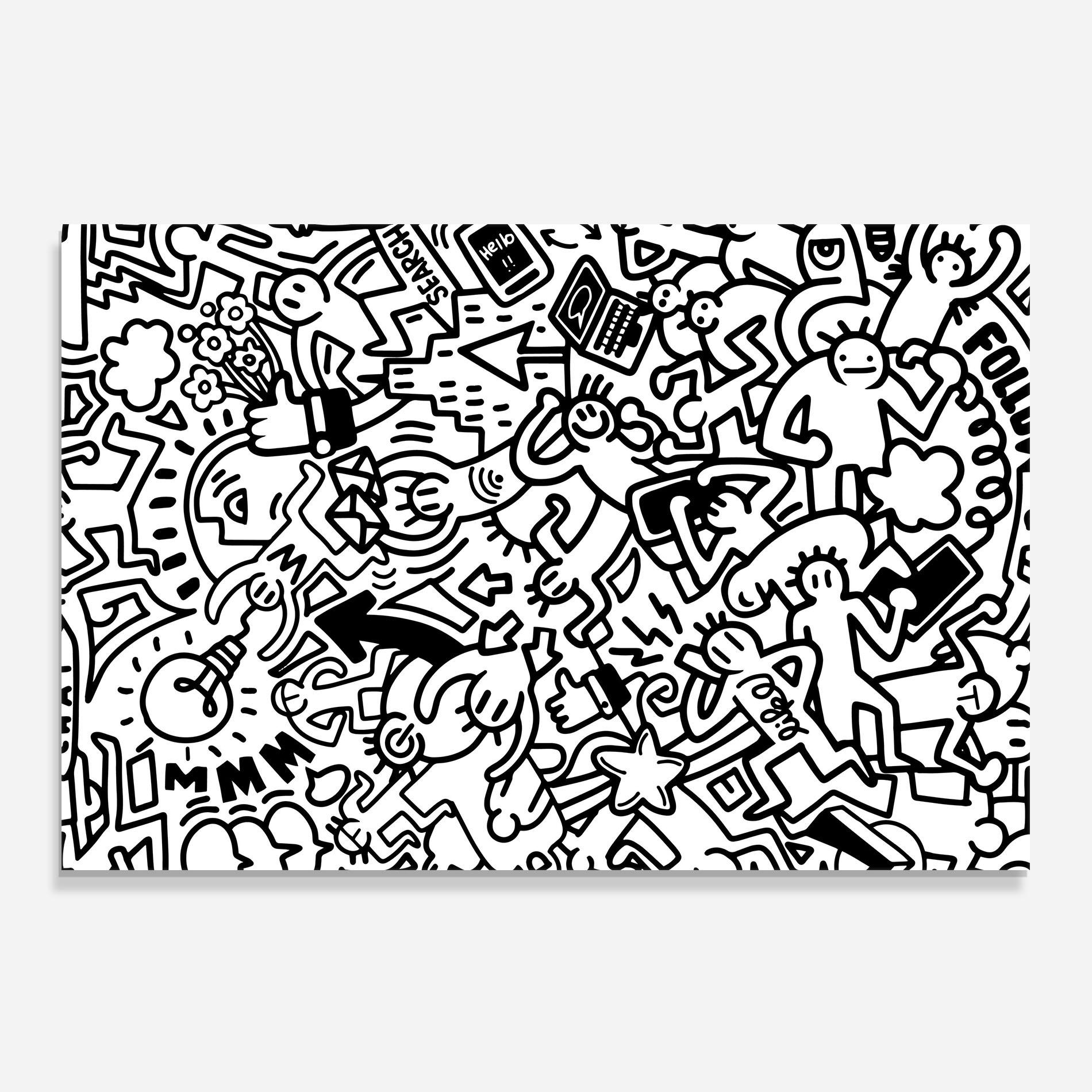 Panou Sticla Bucatarie Follow Like Graffiti mockup 0