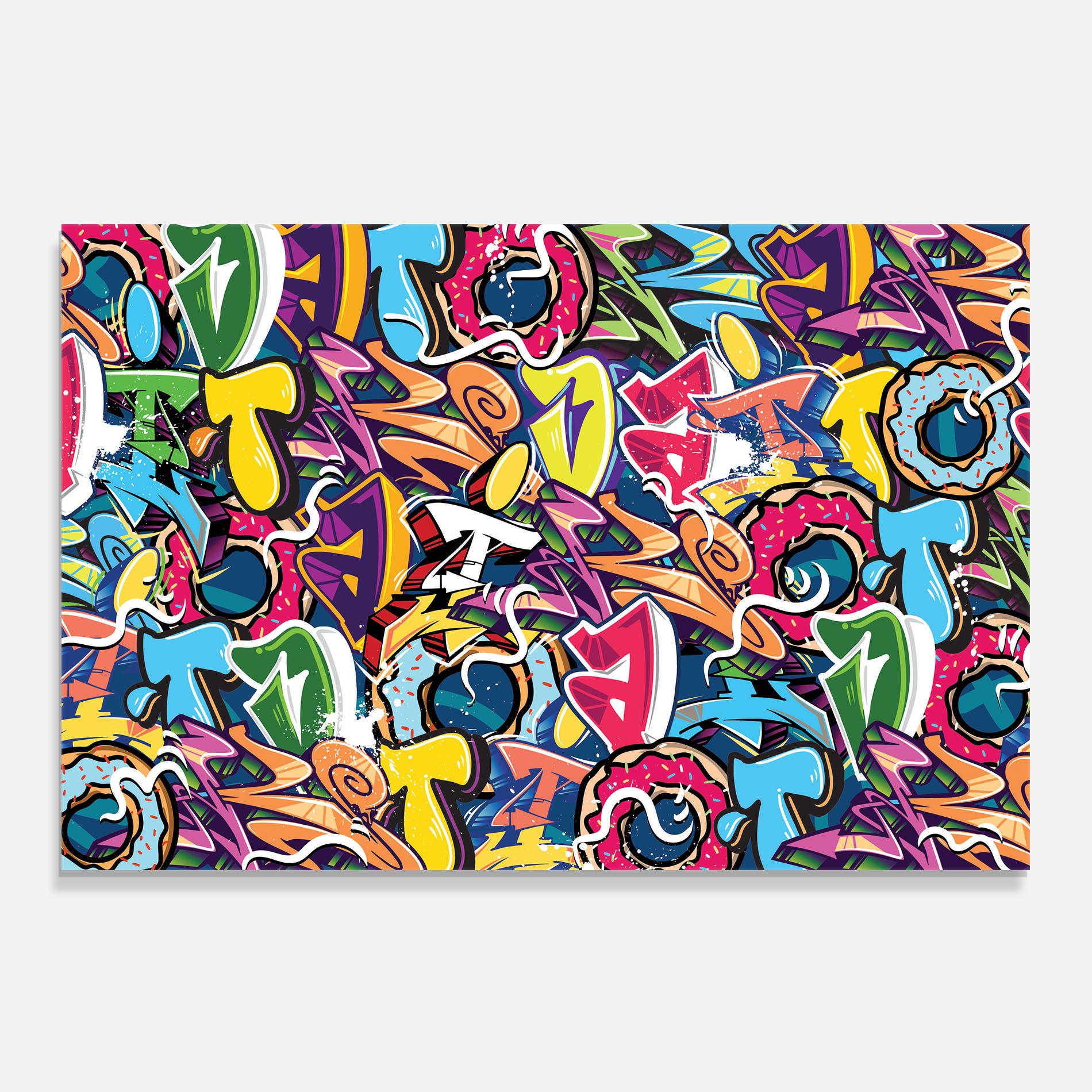 Panou Sticla Bucatarie Graffiti Letters mockup 0