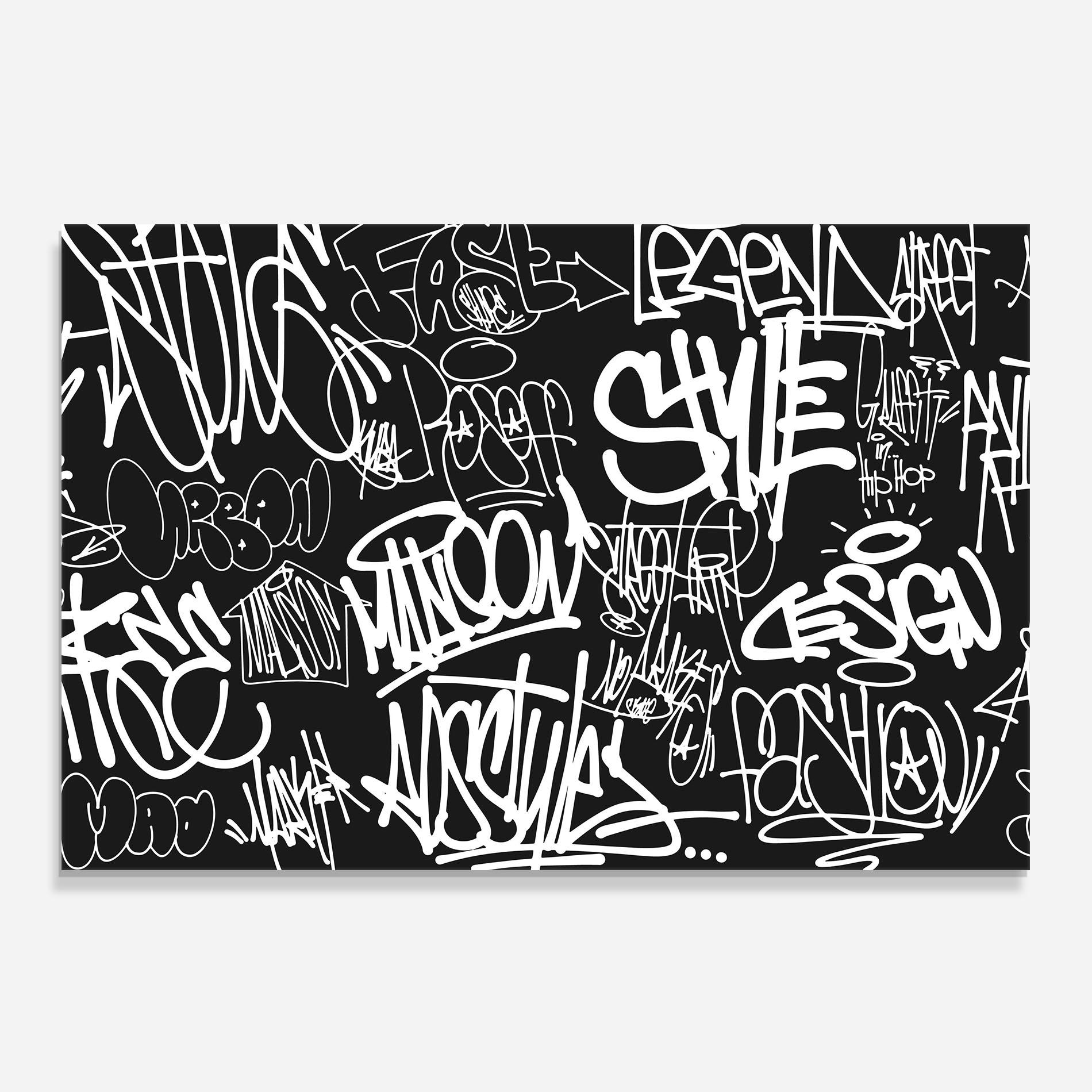 Panou Sticla Bucatarie Graffiti Tags mockup 0