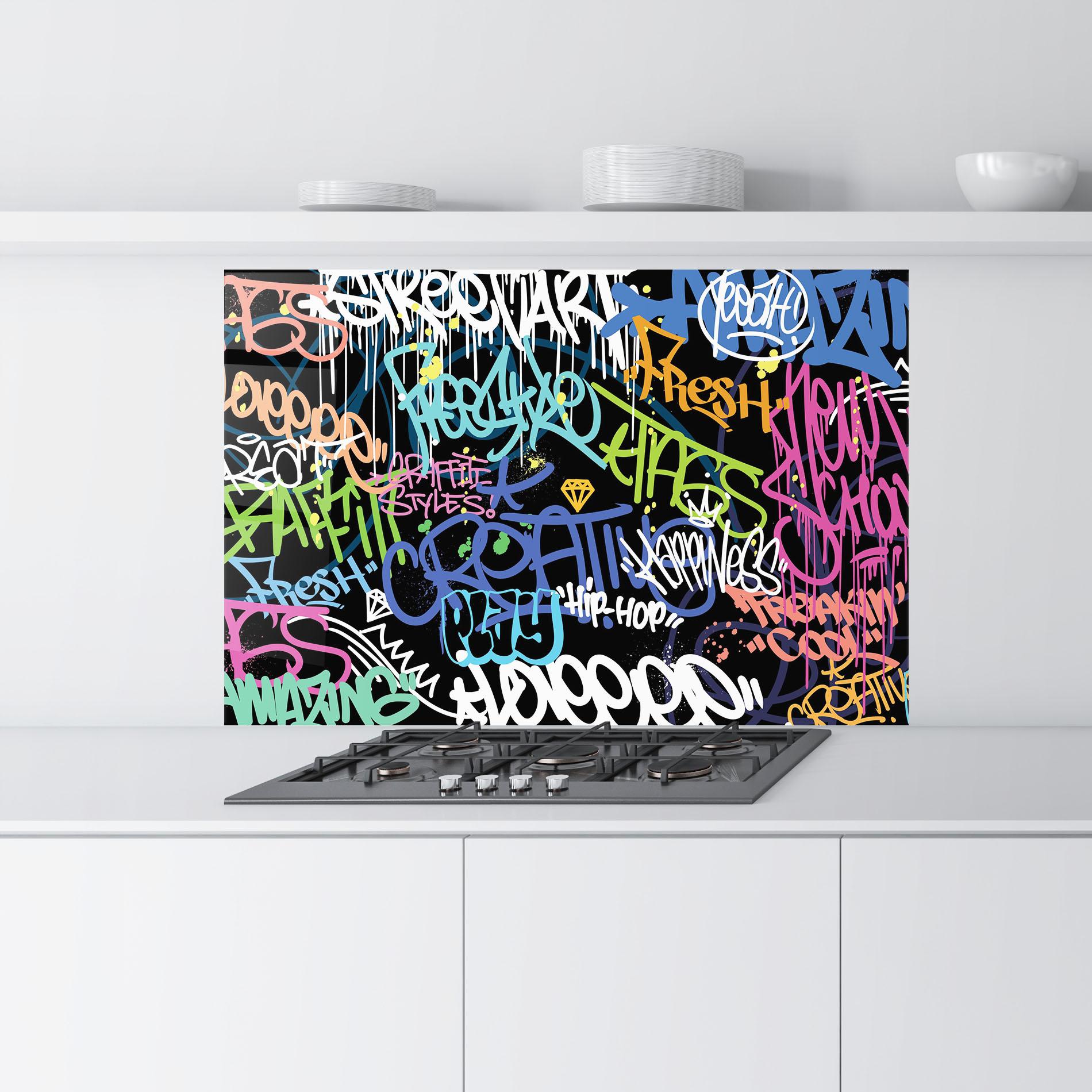 Panou Sticla Bucatarie Colorful Tags mockup 9