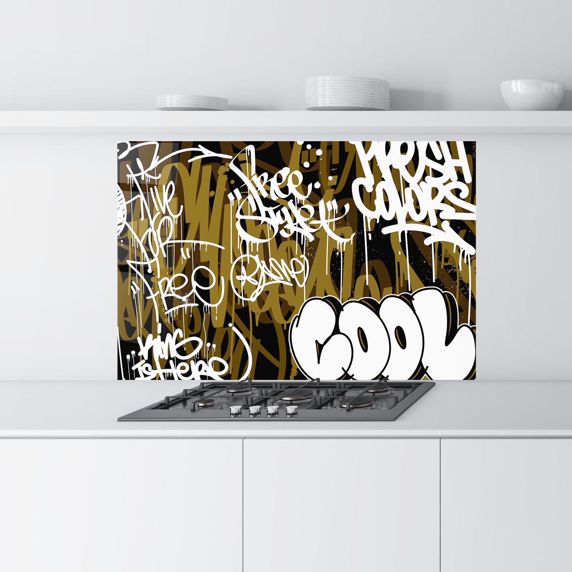 Panou Sticla Bucatarie Cool Graffiti mockup 9