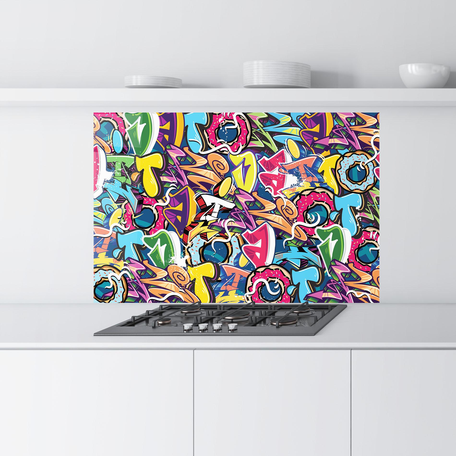 Panou Sticla Bucatarie Graffiti Letters mockup 9